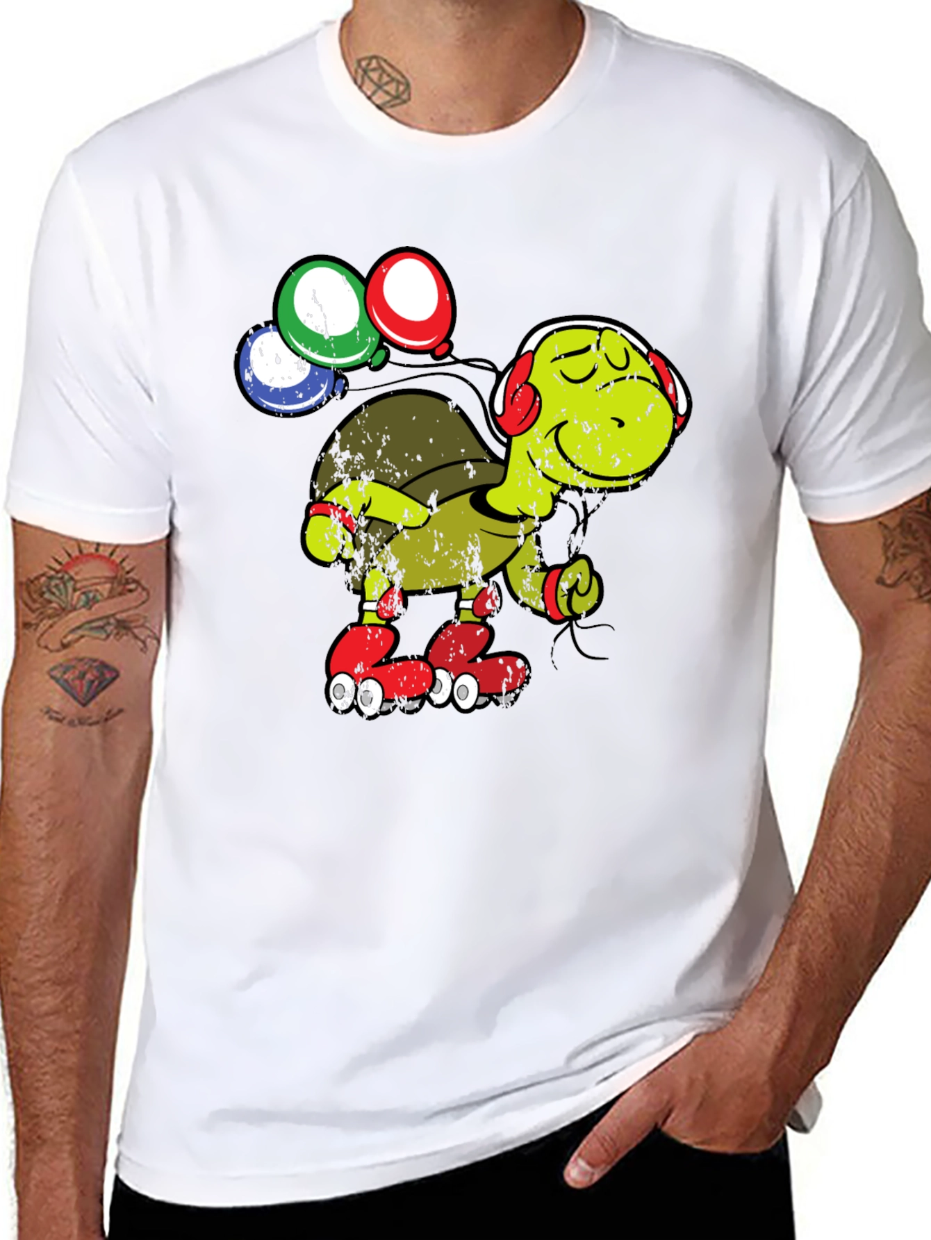 Turtle on Roller Skates Graphic Tee