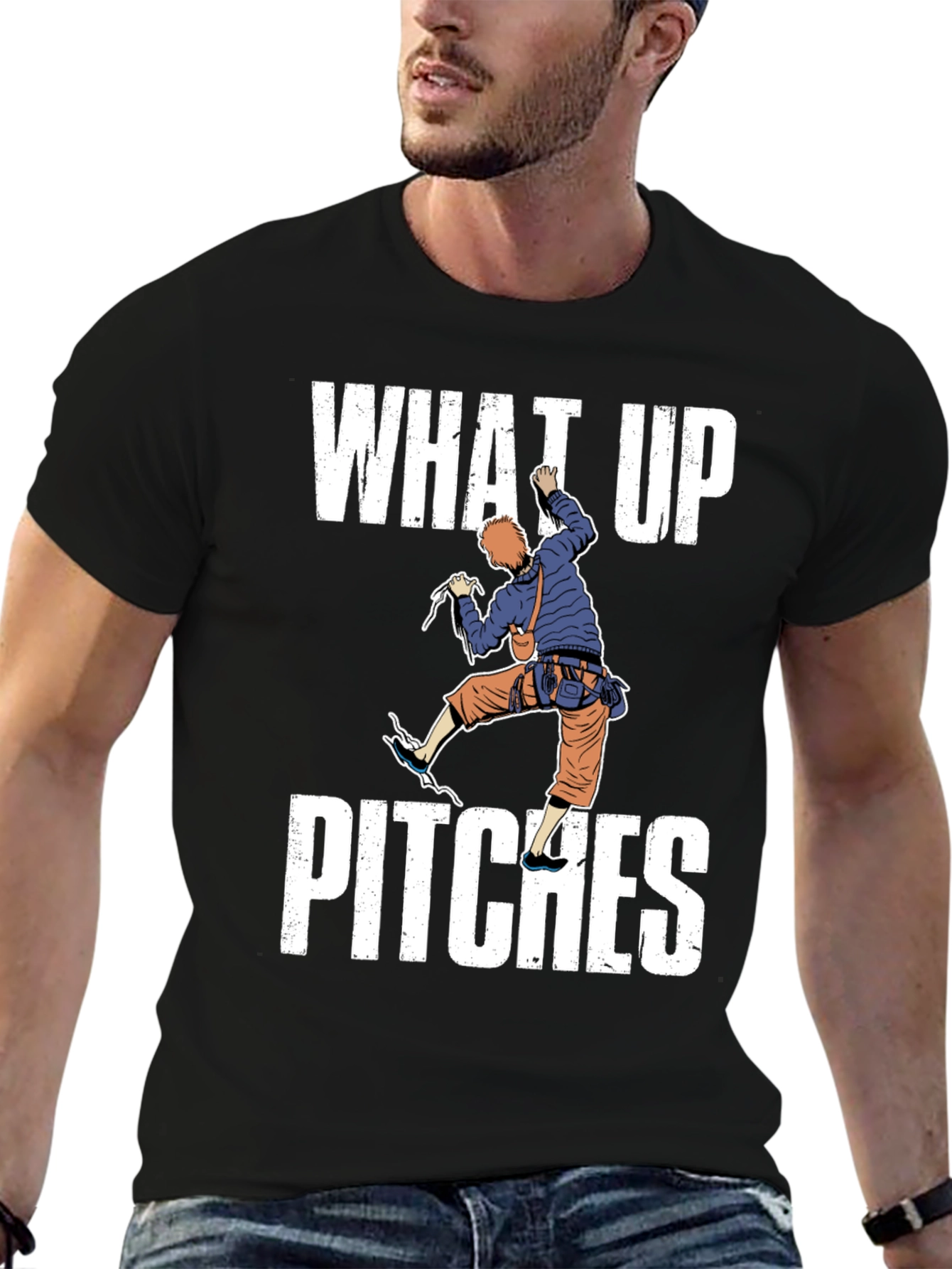 What Up Pitches Climbing Graphic T-Shirt