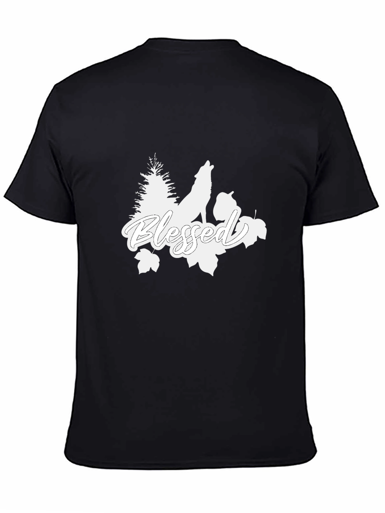 Blessed Wolf Graphic Tee - Black