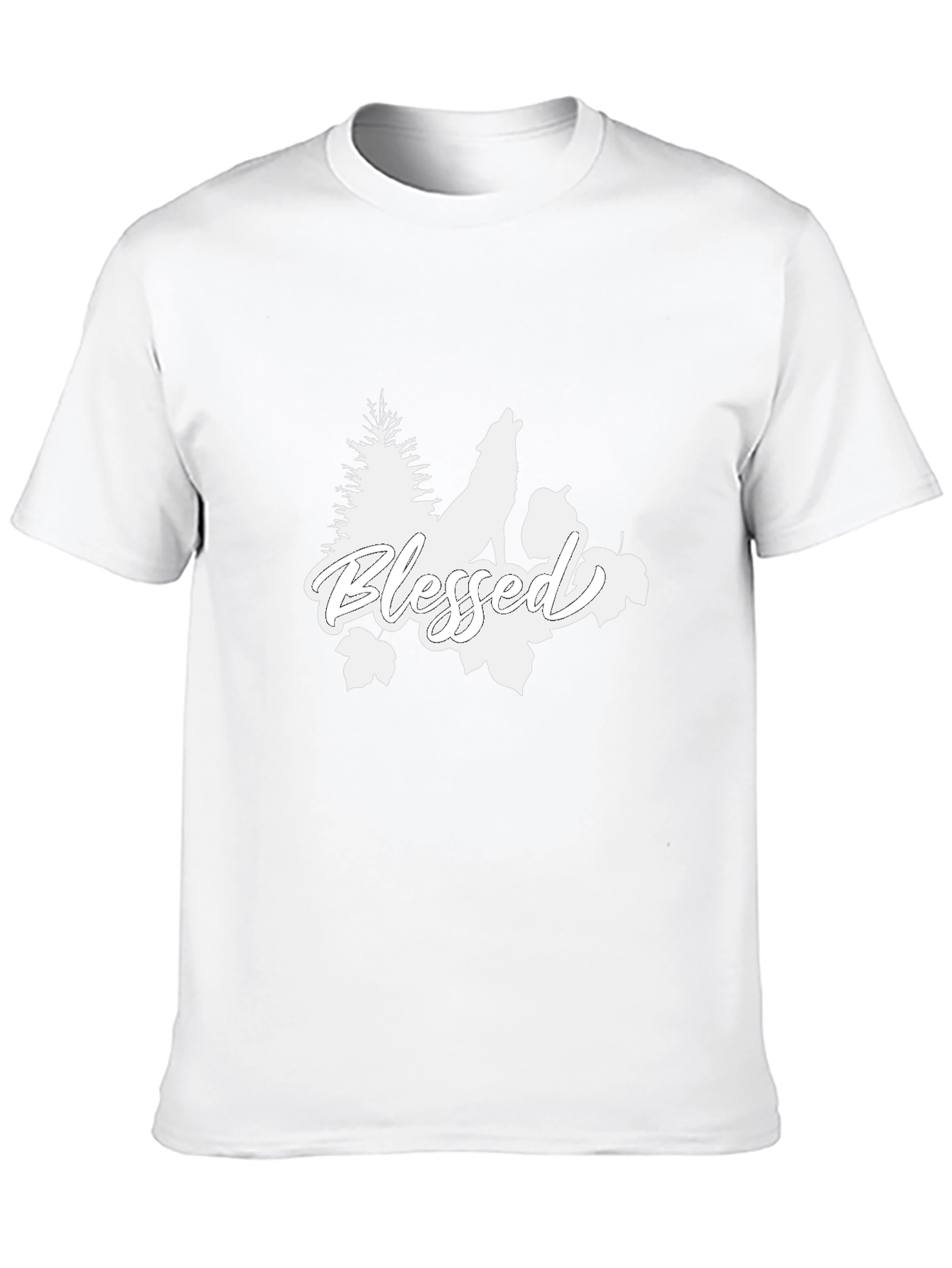 Blessed Wolf Graphic Tee - Black