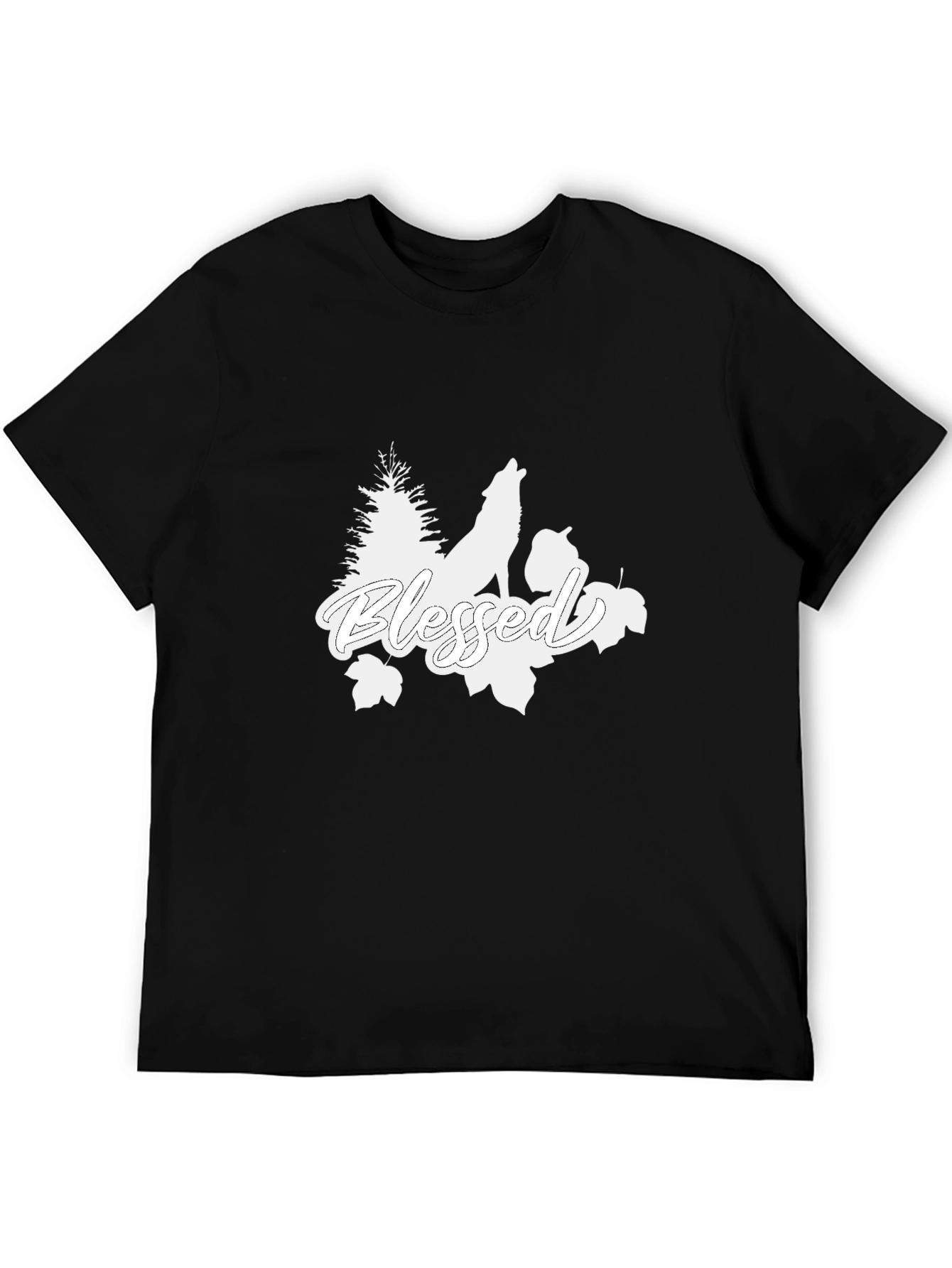 Blessed Wolf Graphic Tee - Black