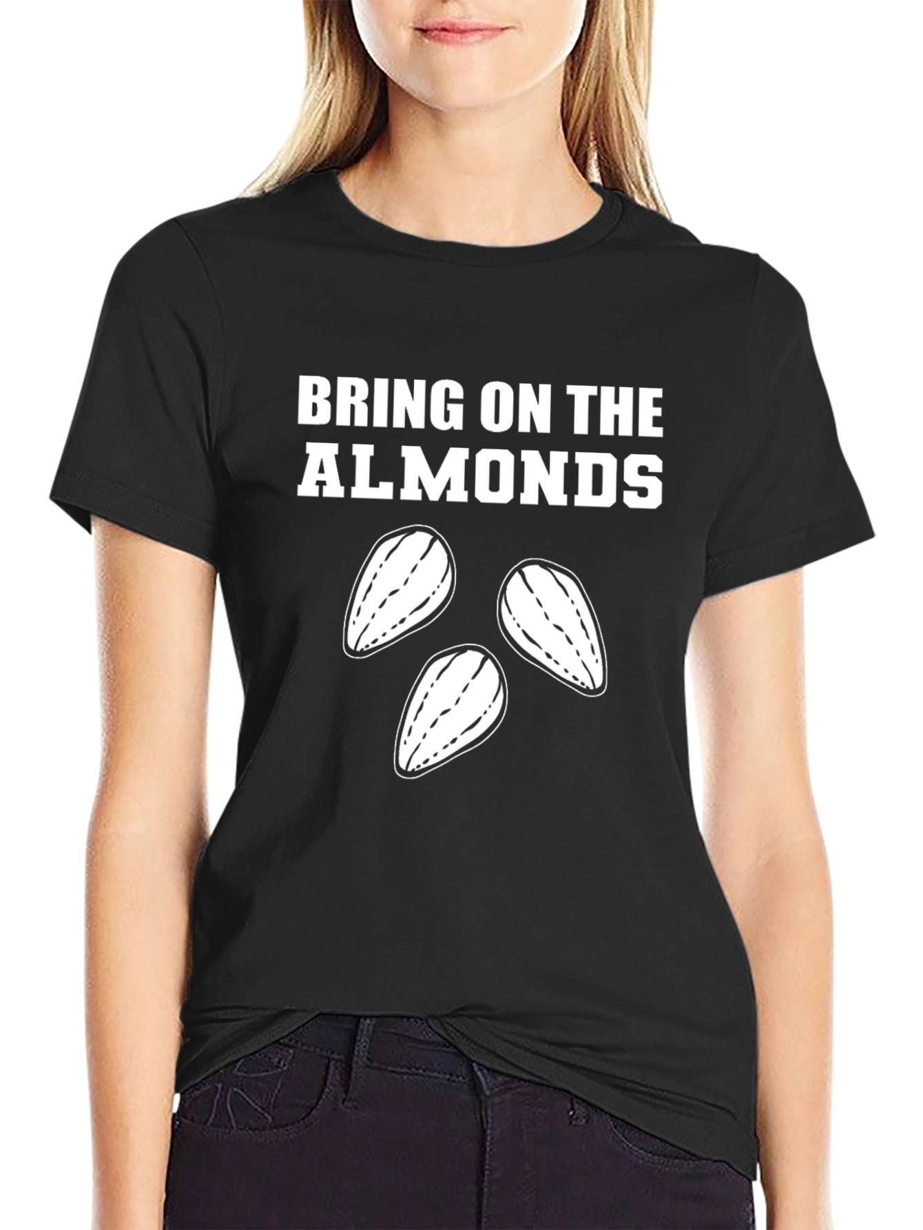 Bring on the Almonds Graphic T-Shirt - Black