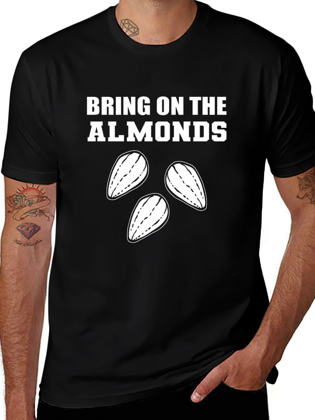 Bring on the Almonds Graphic T-Shirt - Black