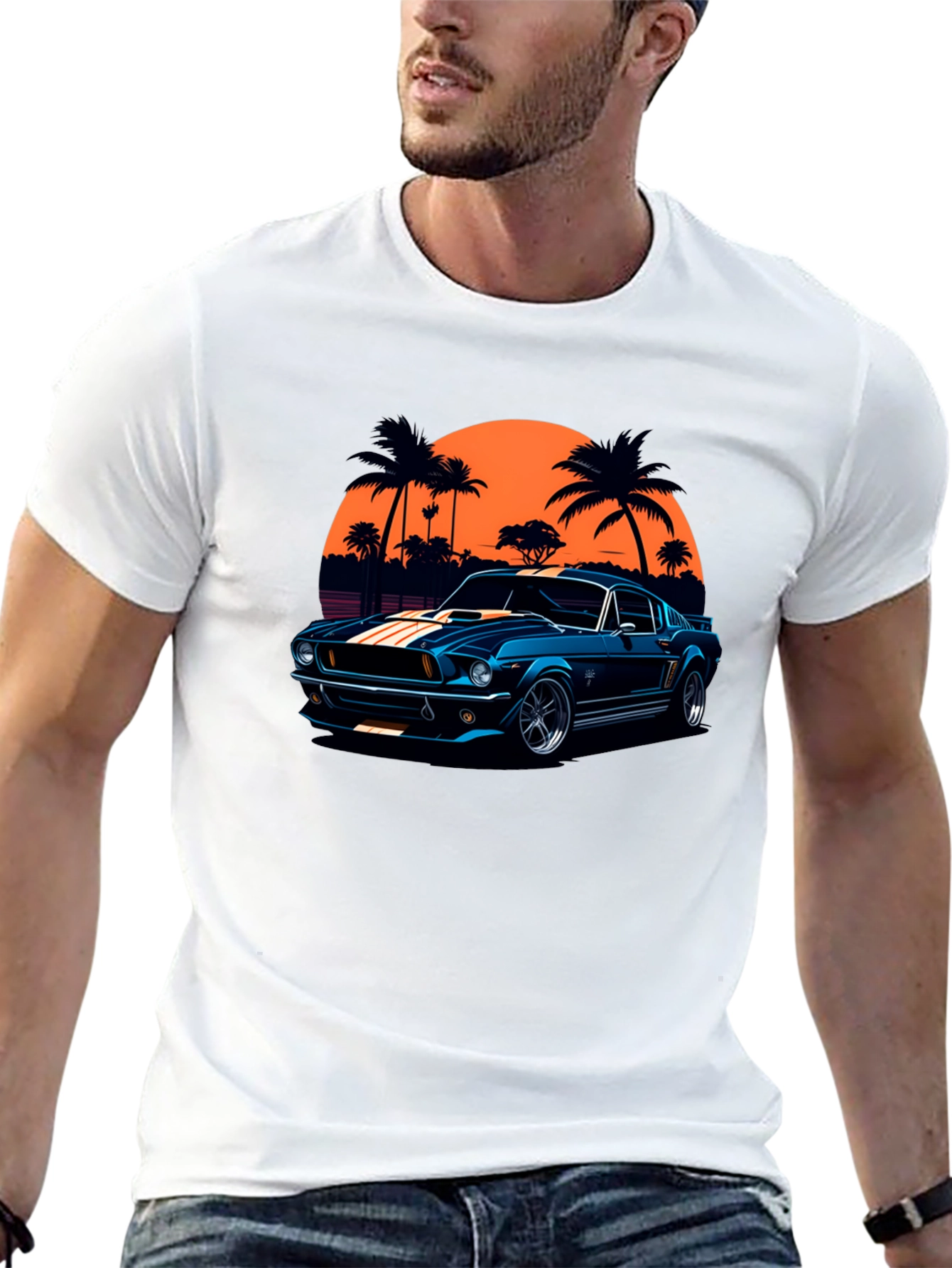 Retro Car Graphic T-Shirt