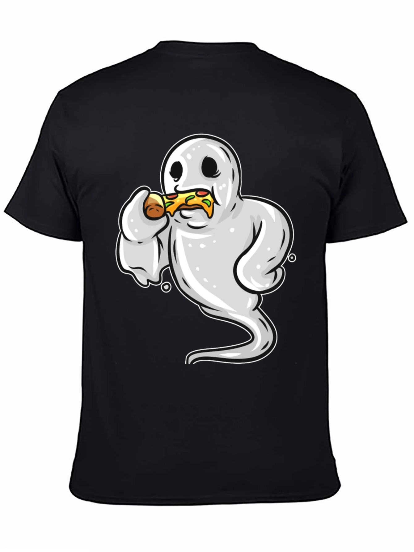 Ghost Eating Pizza Funny Graphic Tee