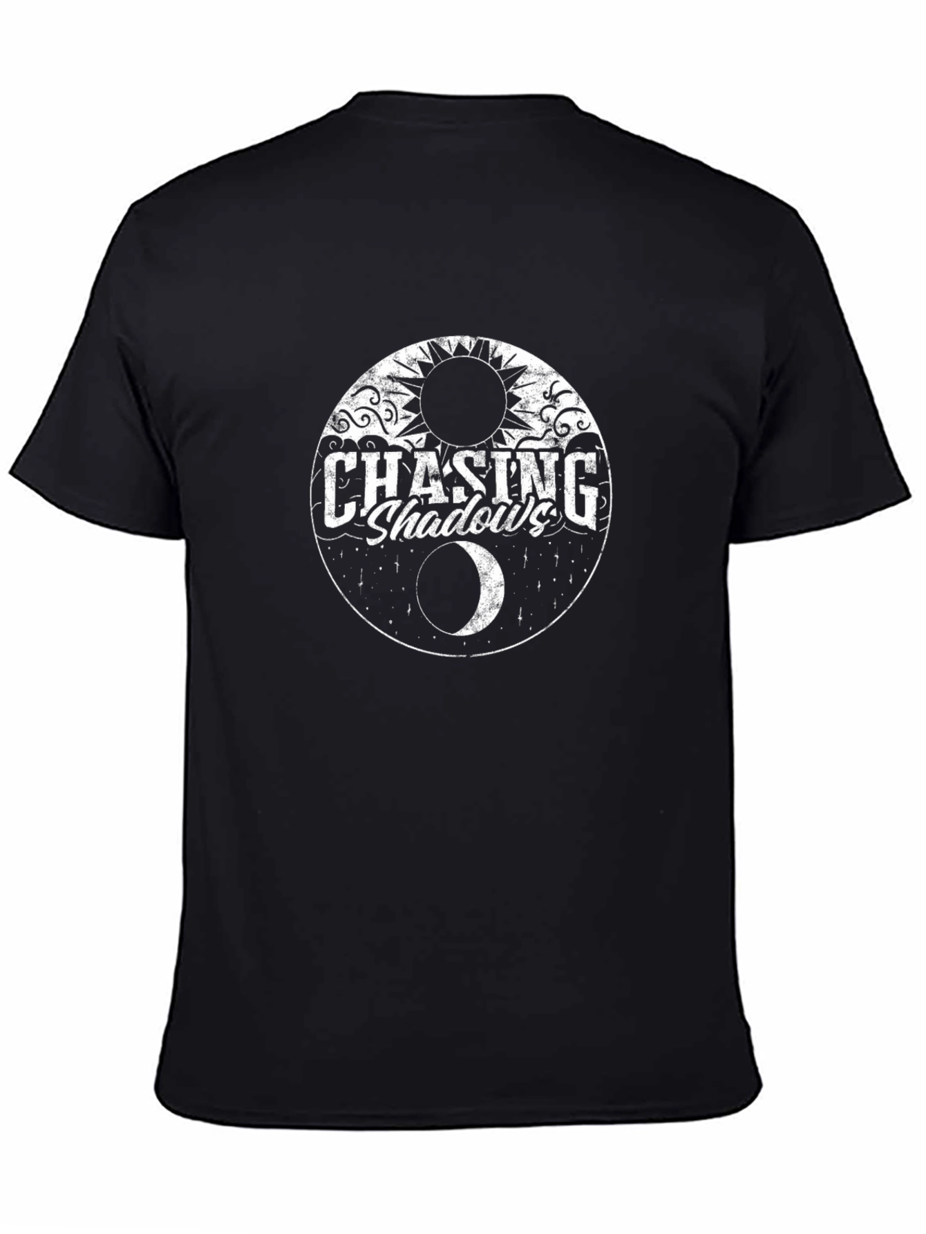 Chasing Shadows Graphic Print Black T-Shirt