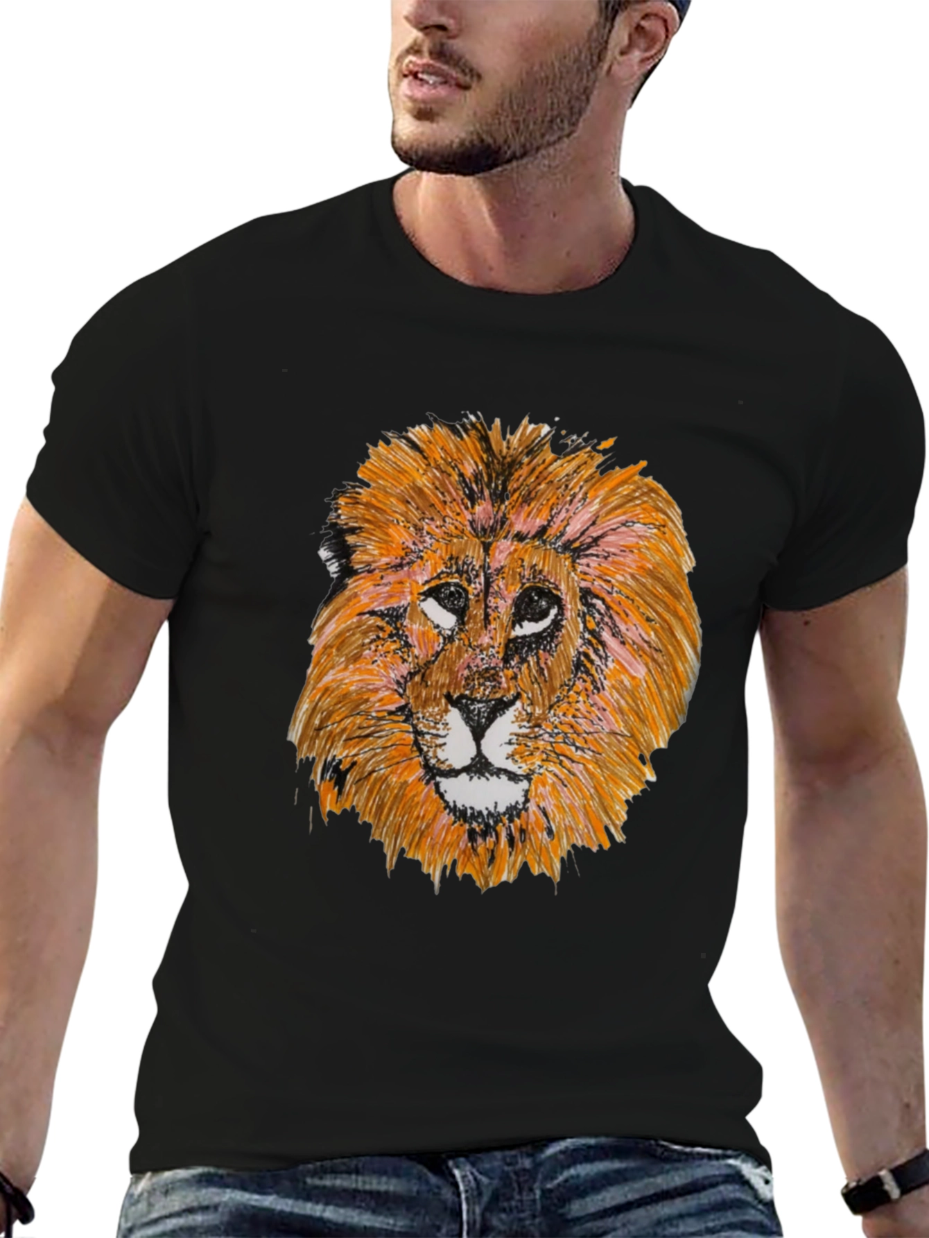 Lion Graphic Tee - Bold Black T-Shirt