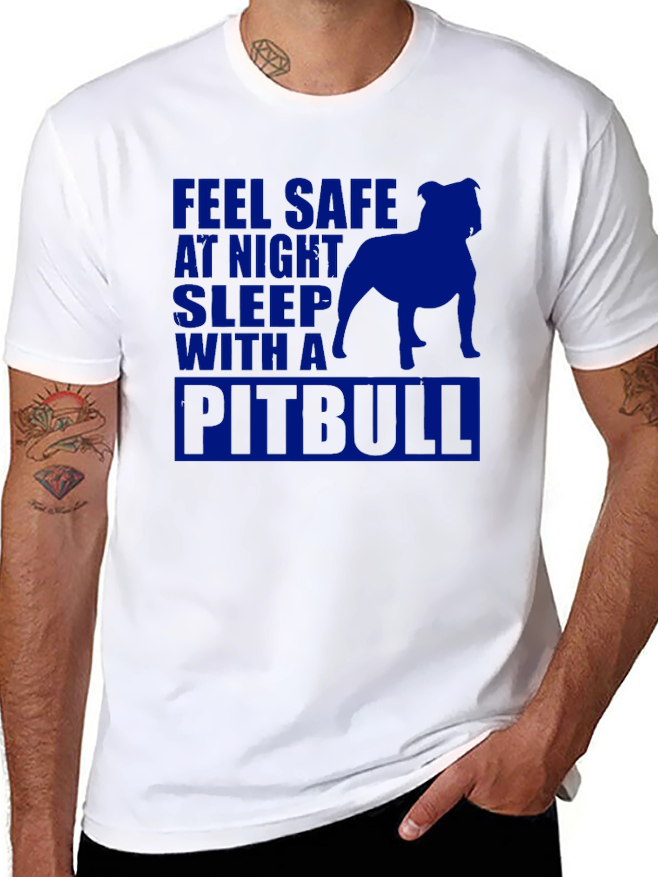 Feel Safe Sleep With Pitbull Graphic Tee