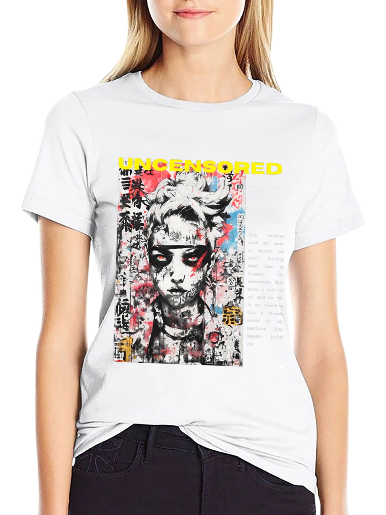 Edgy Uncensored Graphic Print Black T-Shirt