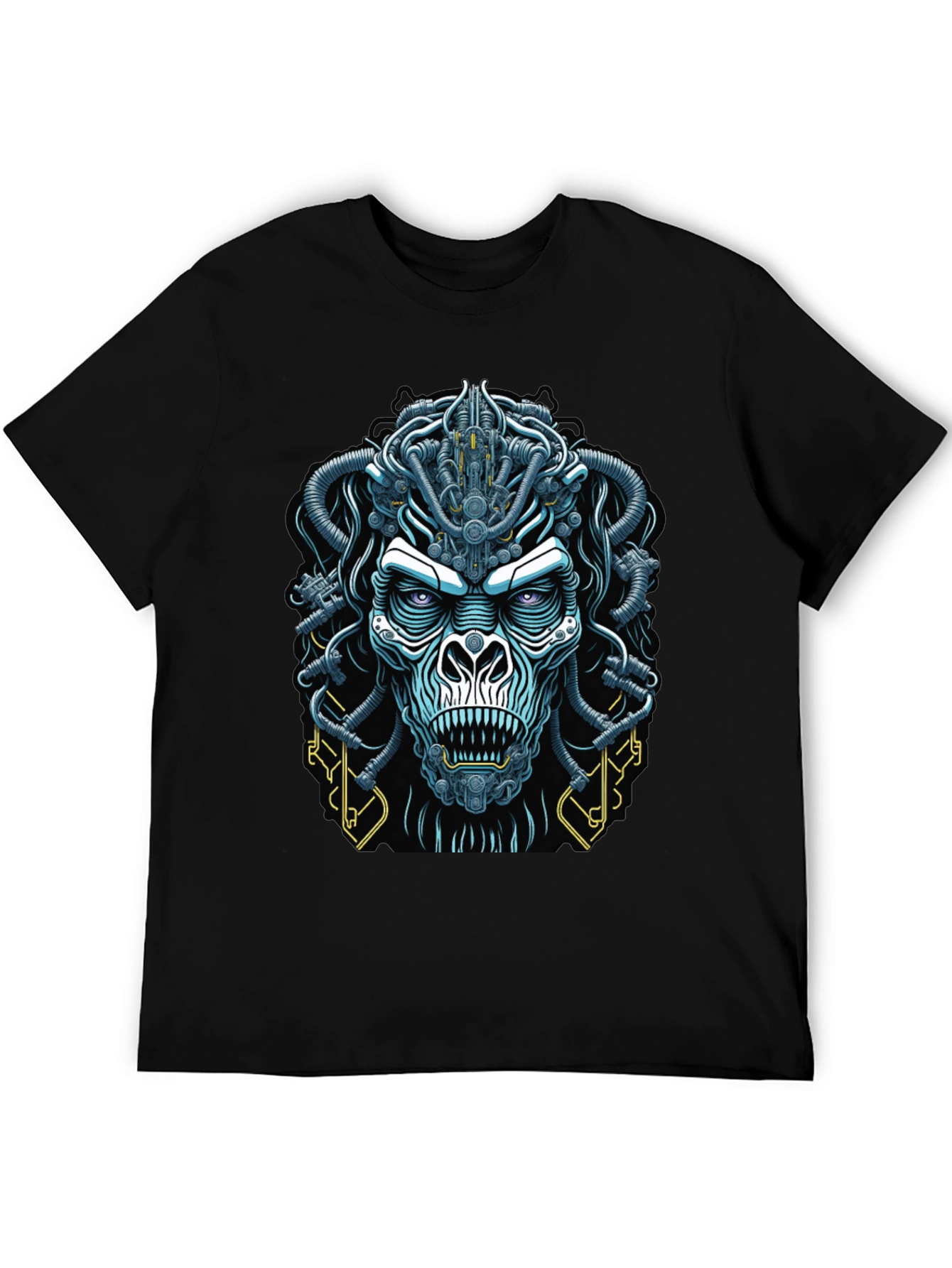 Cyberpunk Gorilla Graphic Tee - Bold Black