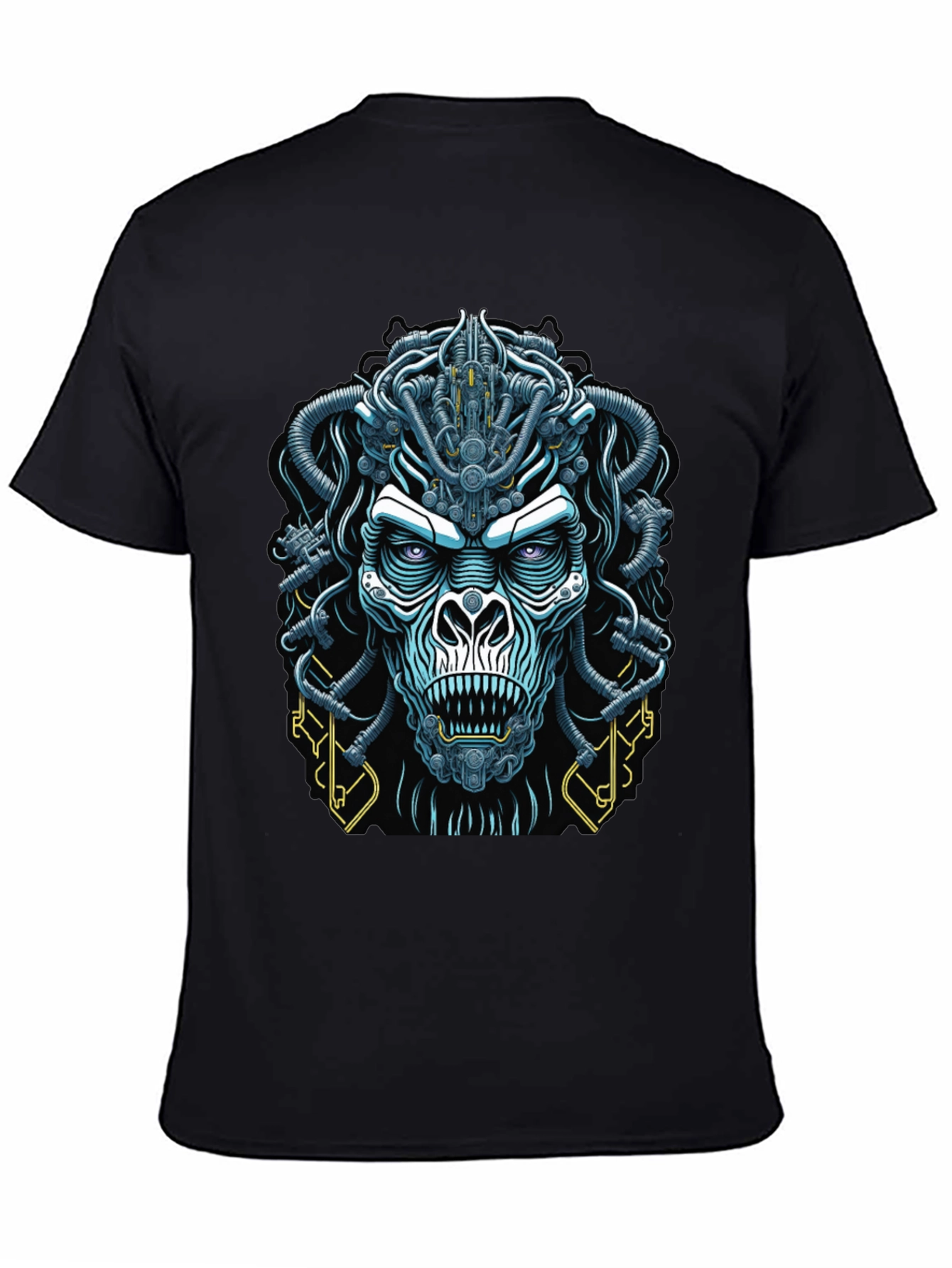 Cyberpunk Gorilla Graphic Tee - Bold Black