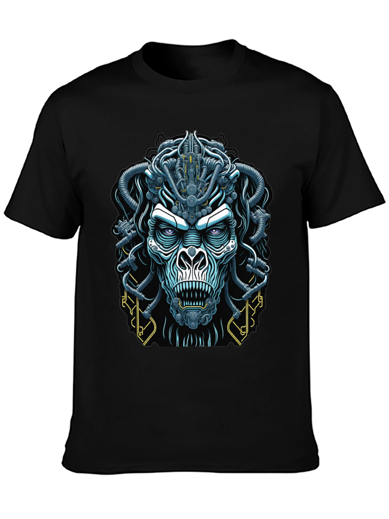 Cyberpunk Gorilla Graphic Tee - Bold Black