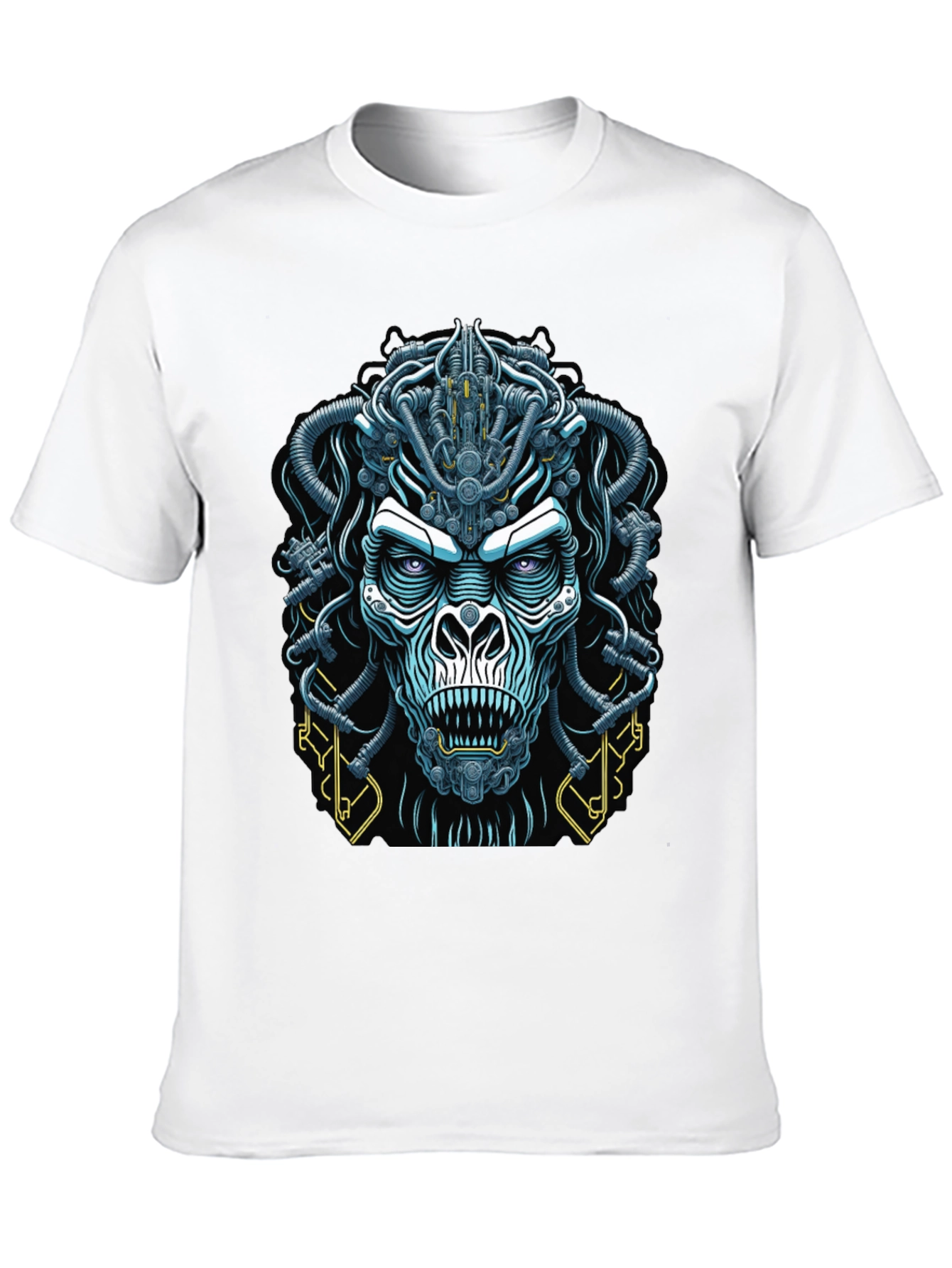 Cyberpunk Gorilla Graphic Tee - Bold Black