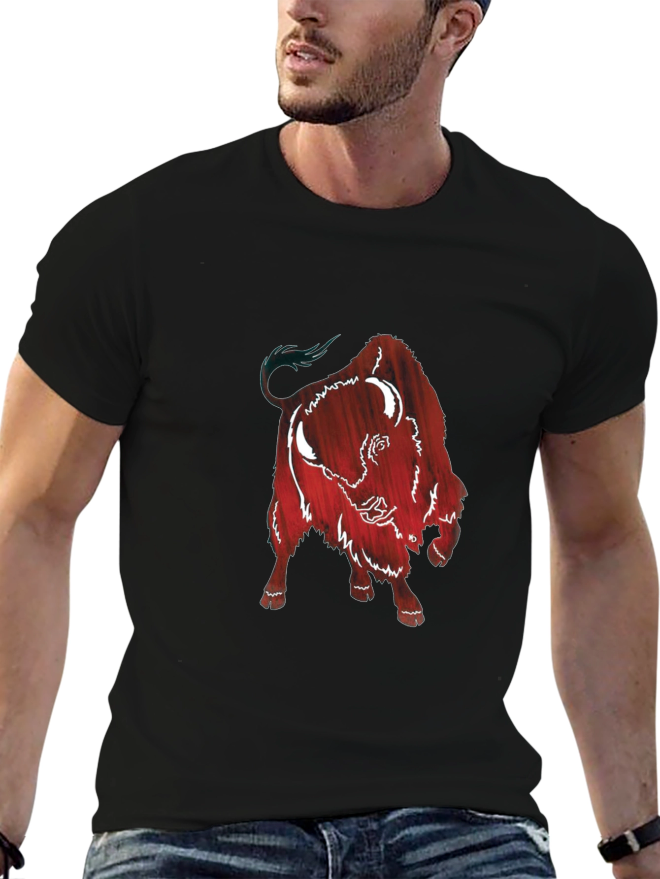 Buffalo Graphic Print Tee - Short Sleeve Black