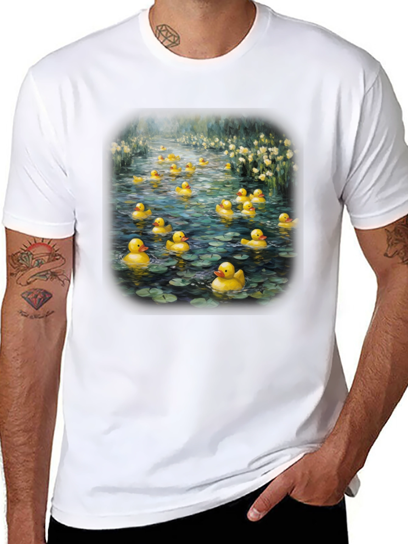 Duck Pond Graphic Tee - Unique Black T-Shirt