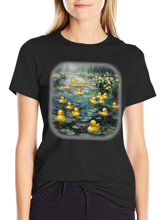 Duck Pond Graphic Tee - Unique Black T-Shirt