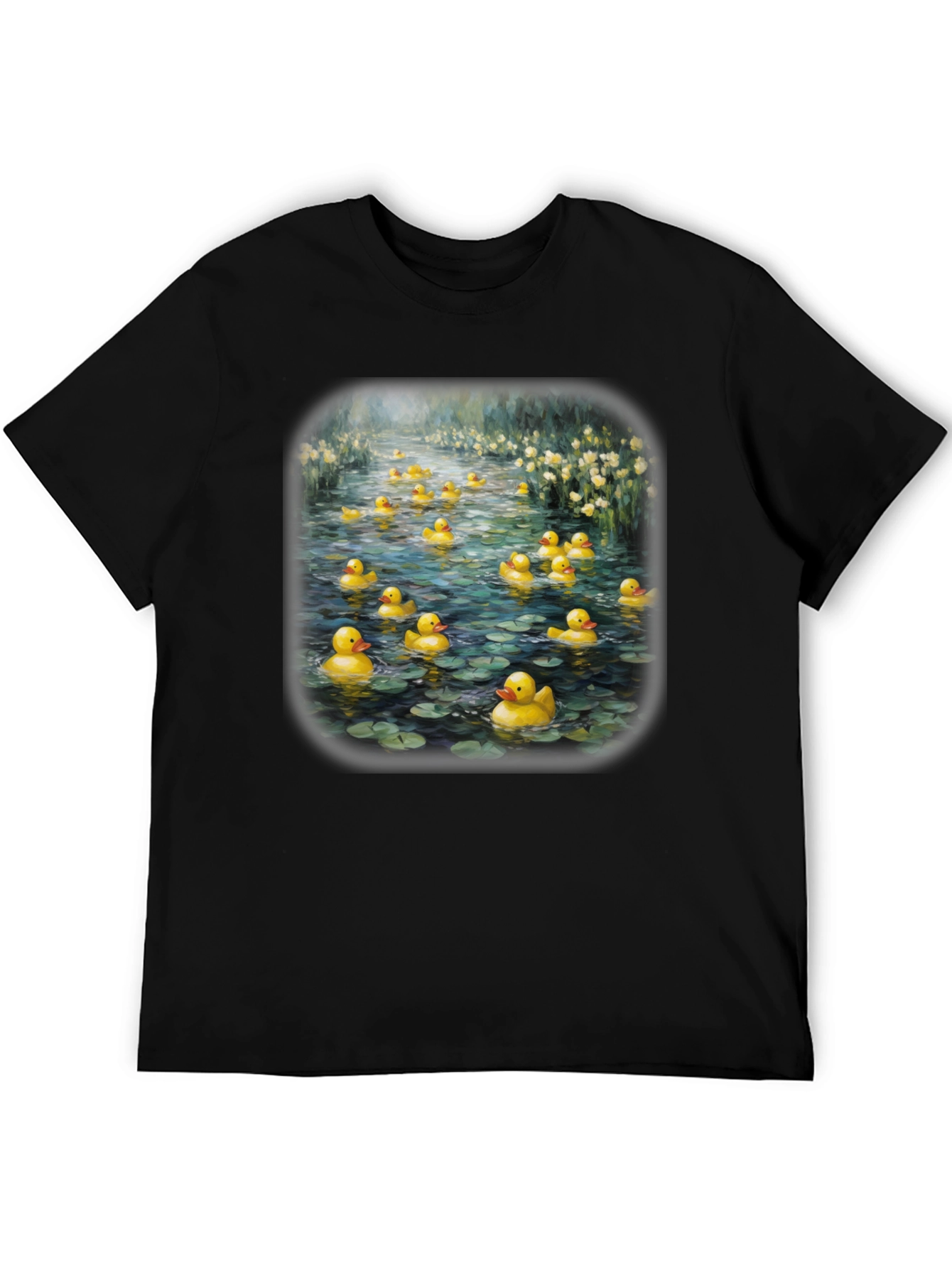 Duck Pond Graphic Tee - Unique Black T-Shirt