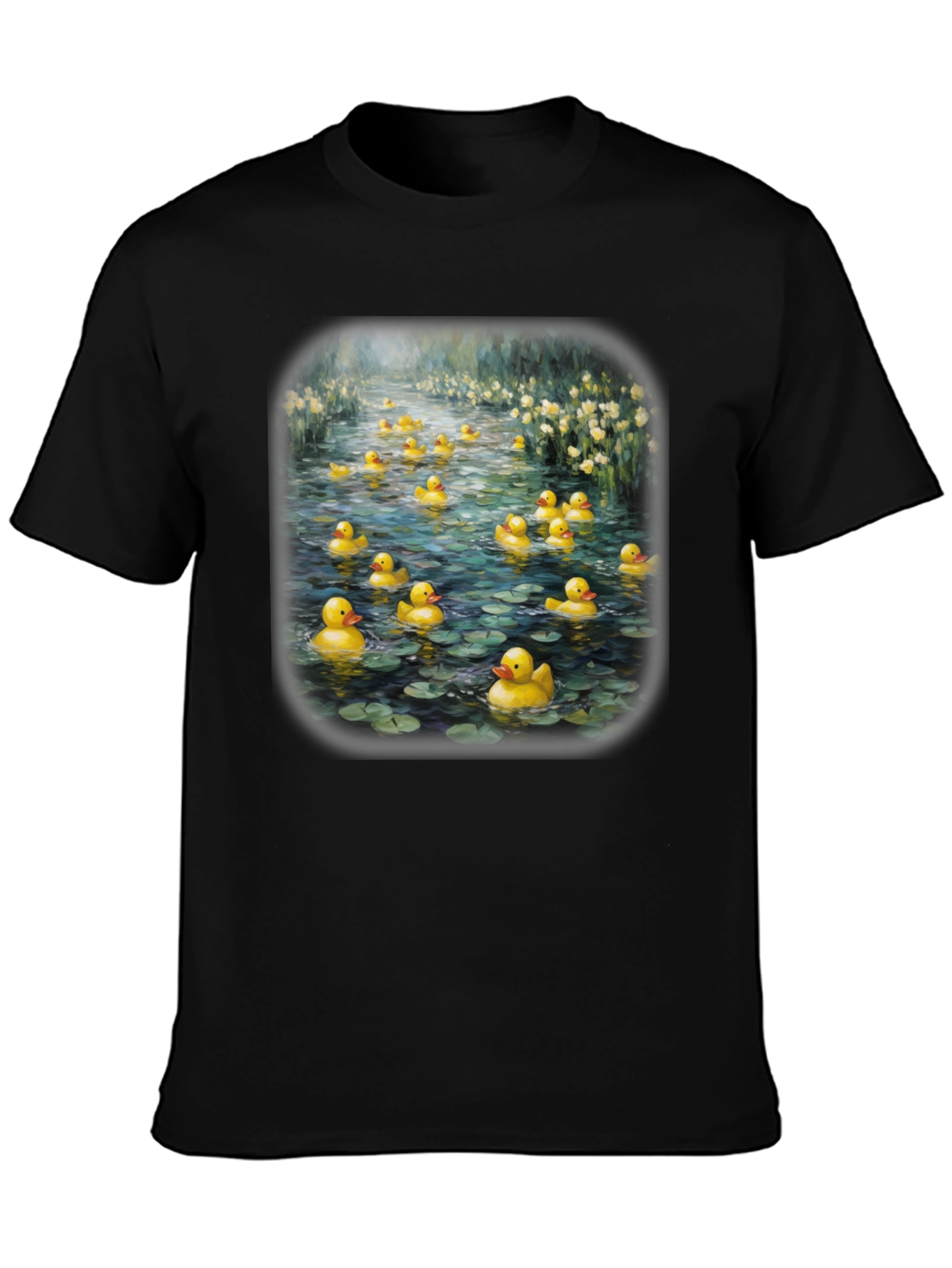 Duck Pond Graphic Tee - Unique Black T-Shirt