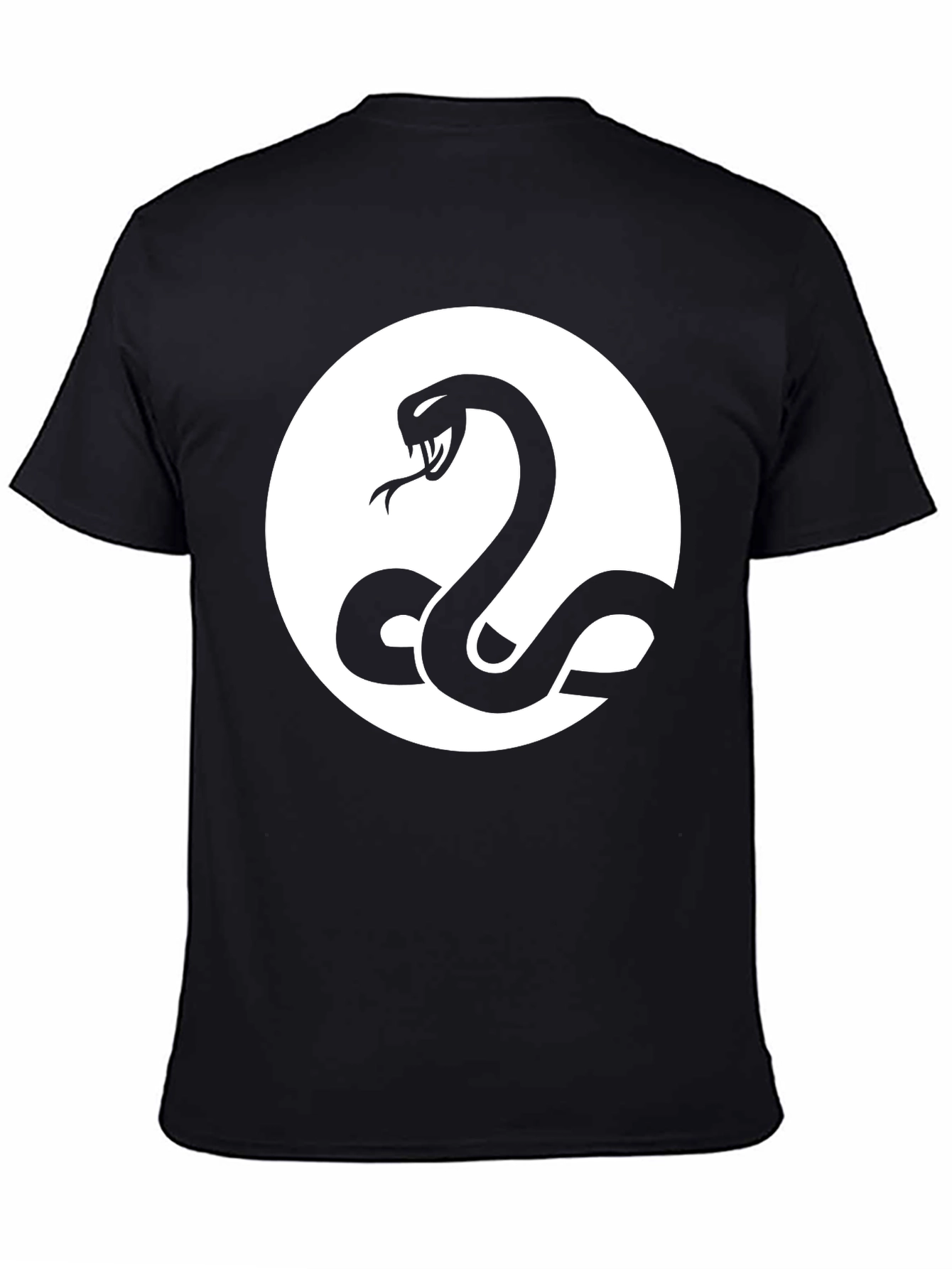 Snake Circle Graphic Tee - Black