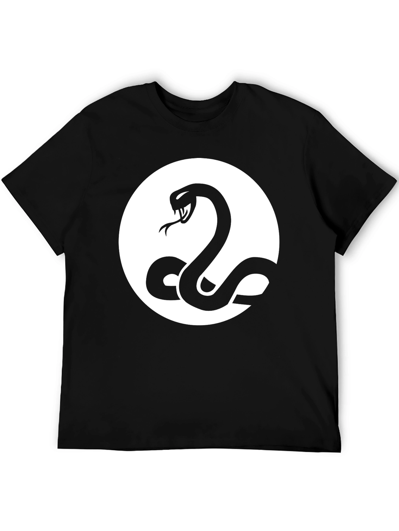 Snake Circle Graphic Tee - Black