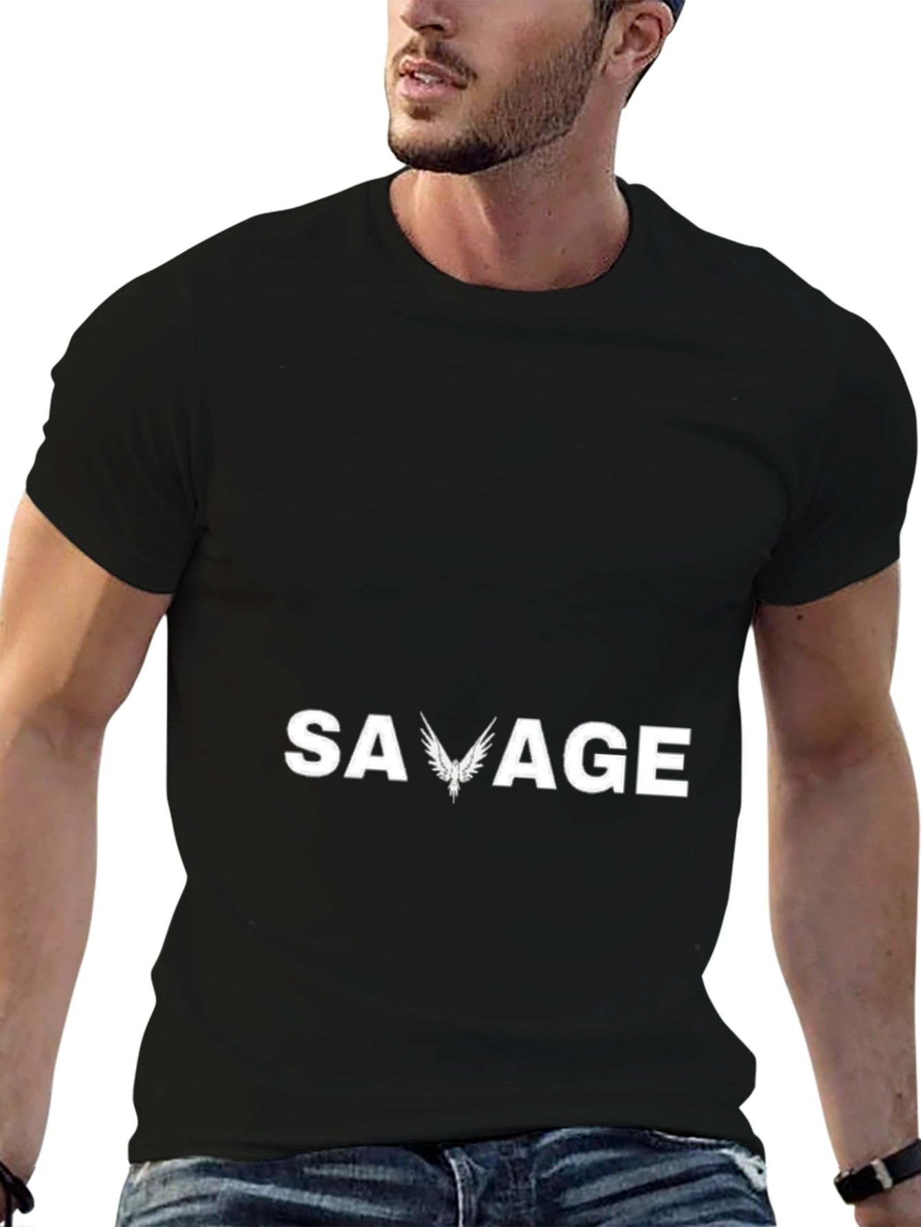 Savage Graphic Print Black T-Shirt