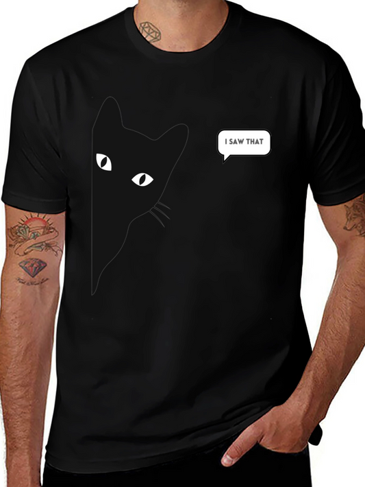 I Saw That Cat Eyes Graphic Tee - Black T-Shirt