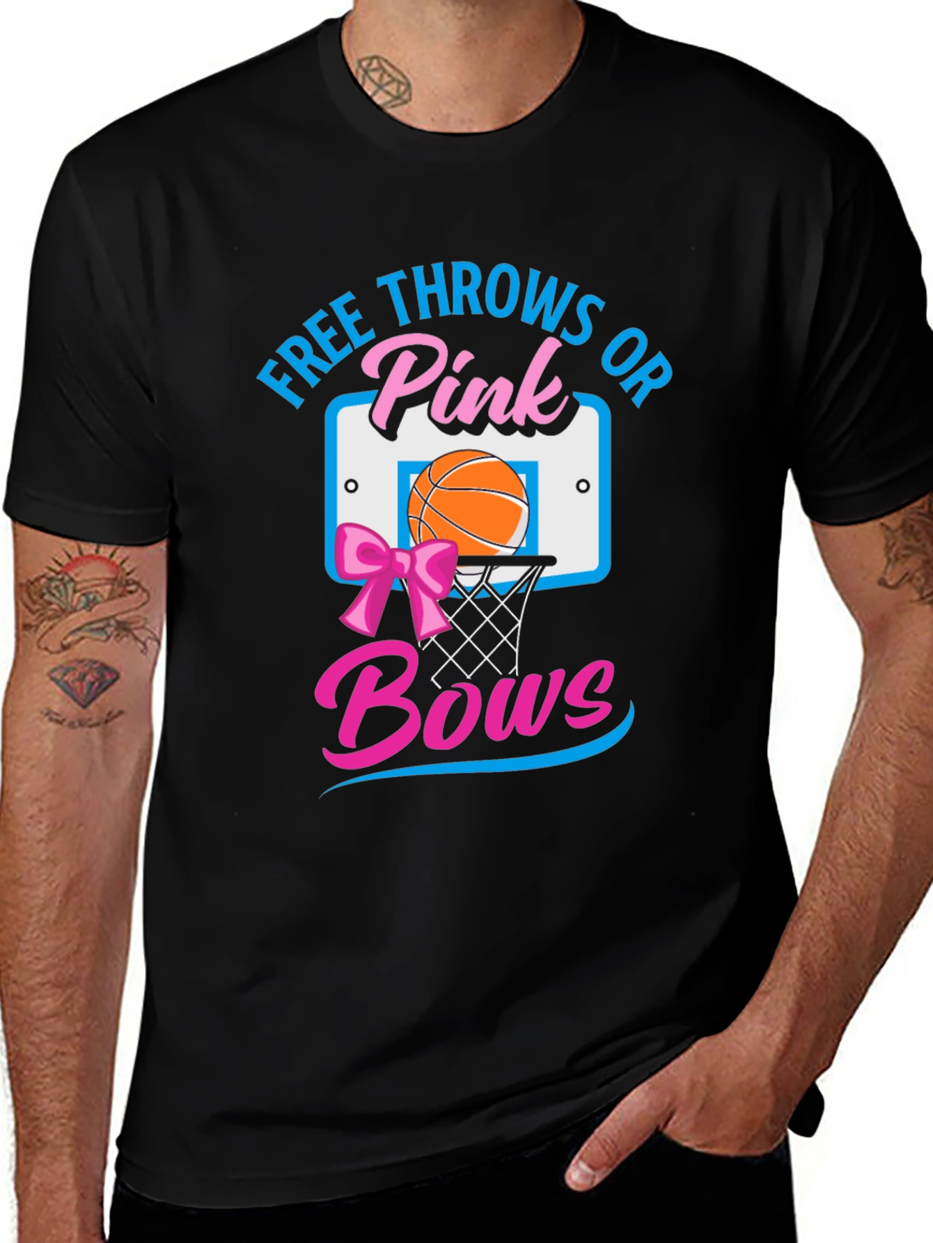 Free Throws or Pink Bows Gender Reveal Shirt