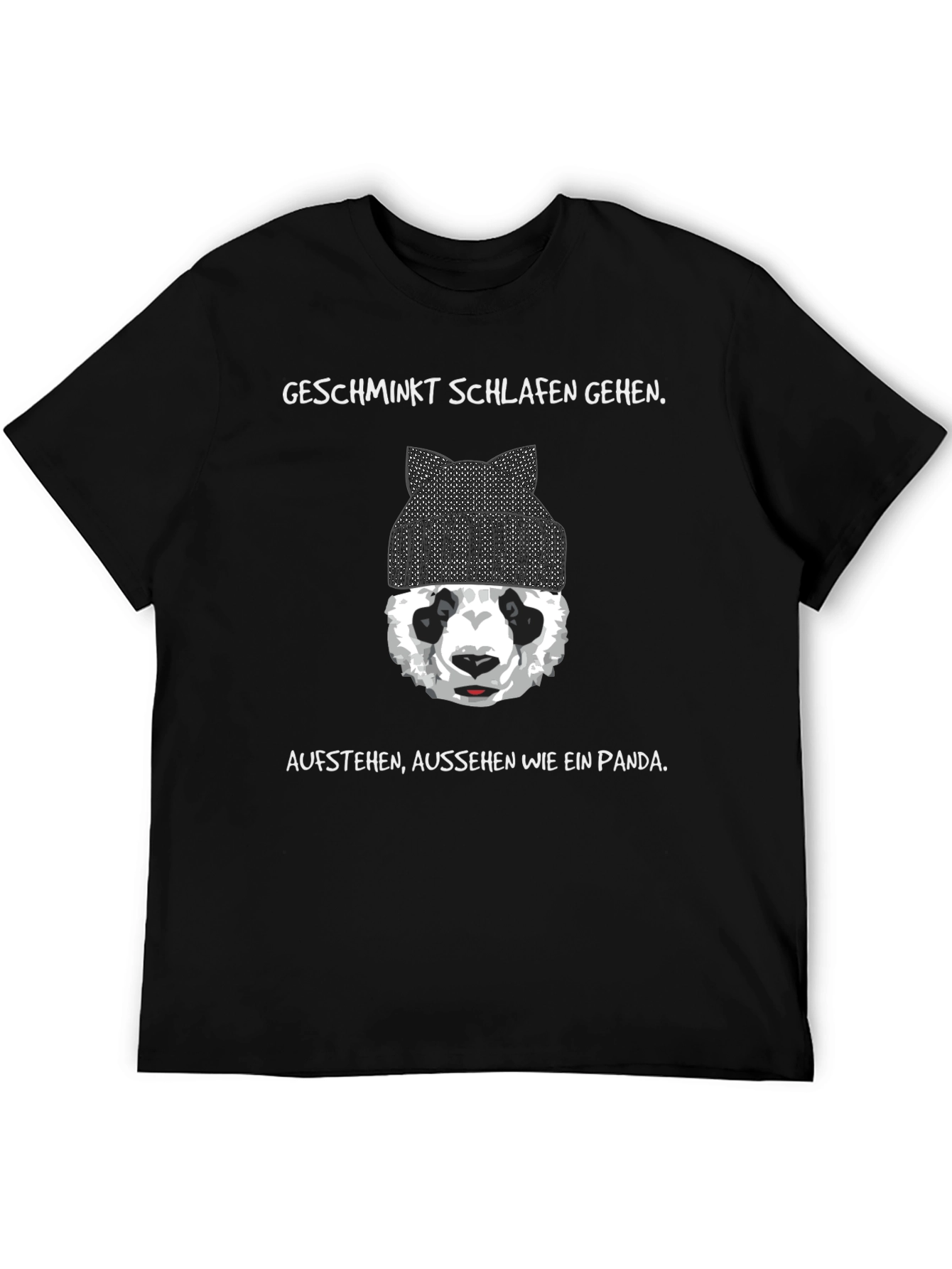 Panda T-Shirt: Geschminkt Schlafen Gehen