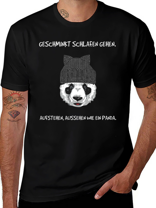Panda T-Shirt: Geschminkt Schlafen Gehen
