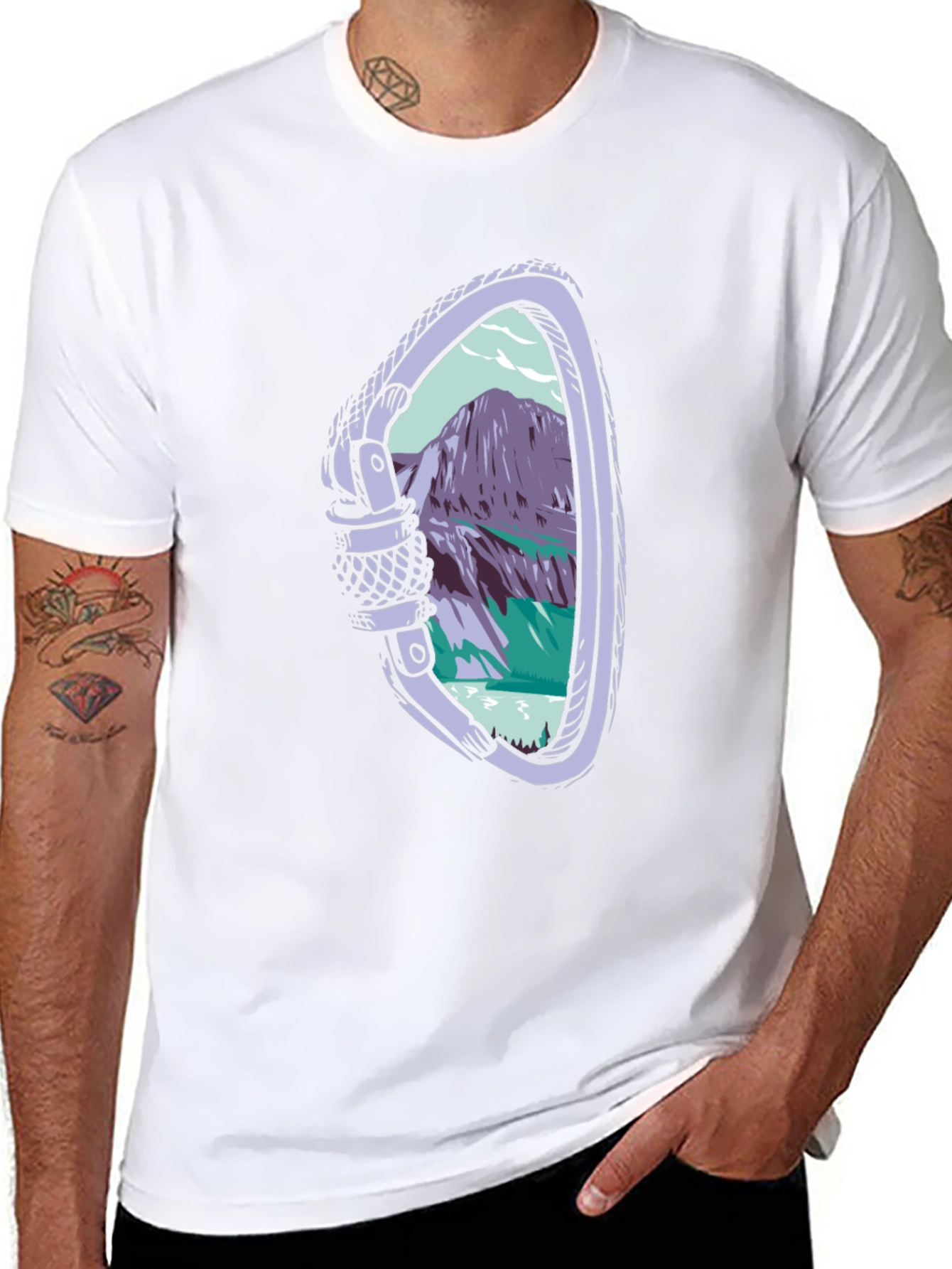 Carabiner Mountain View Graphic Tee - Black