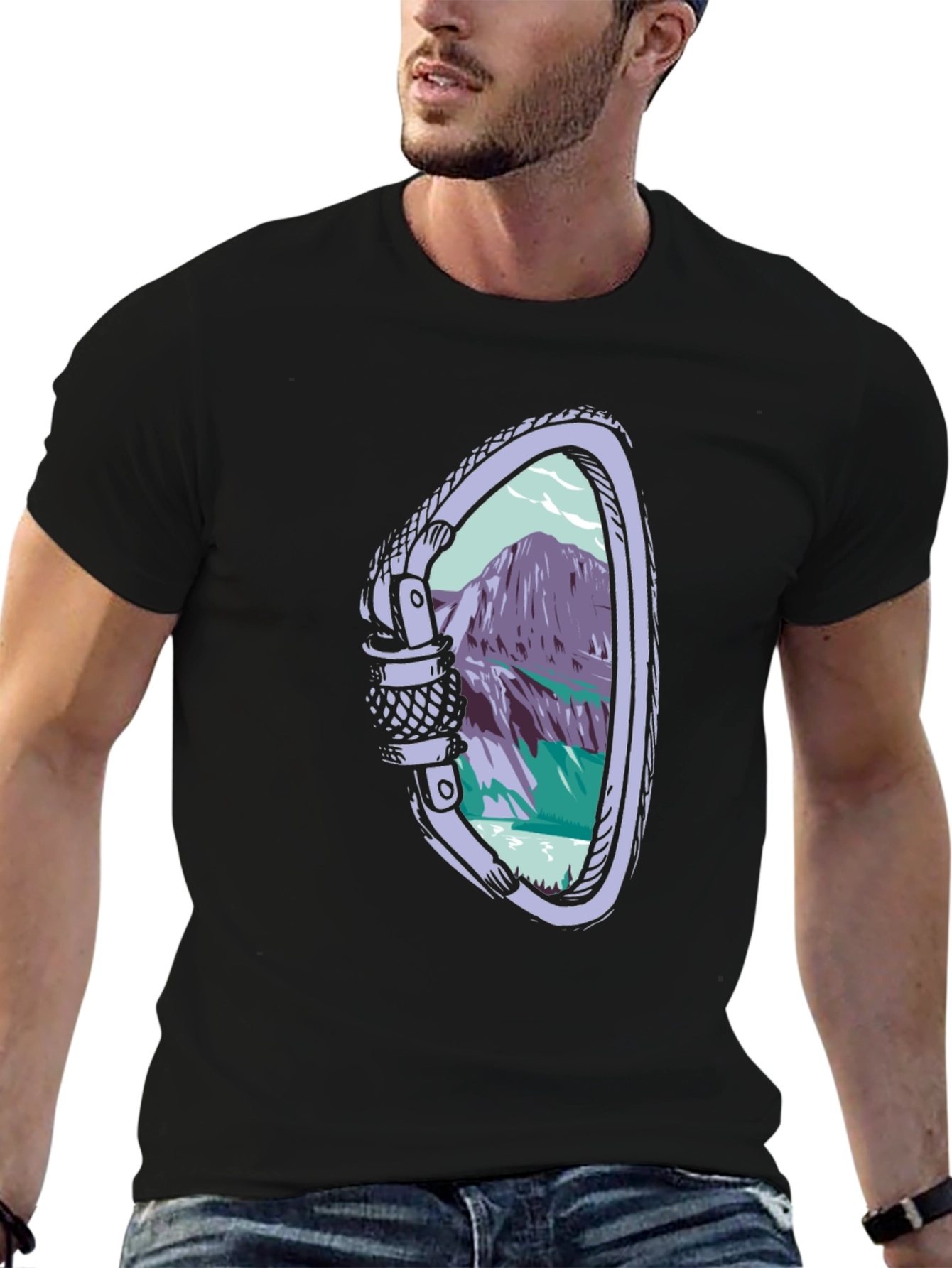 Carabiner Mountain View Graphic Tee - Black