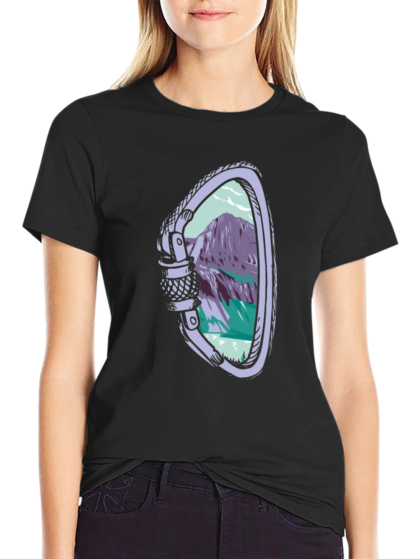 Carabiner Mountain View Graphic Tee - Black
