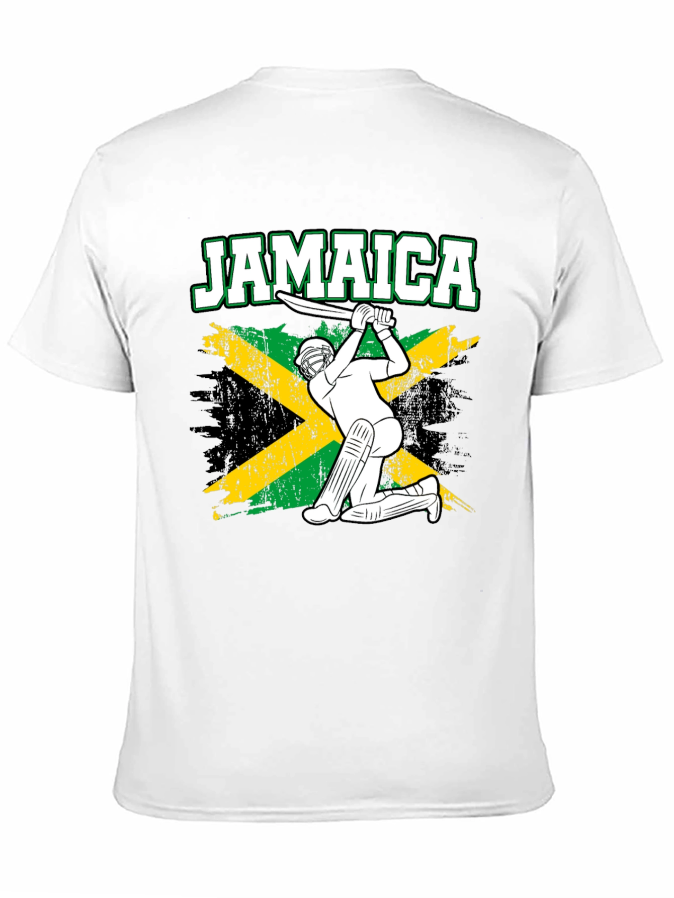Jamaica Cricket T-Shirt - Rasta Flag Design