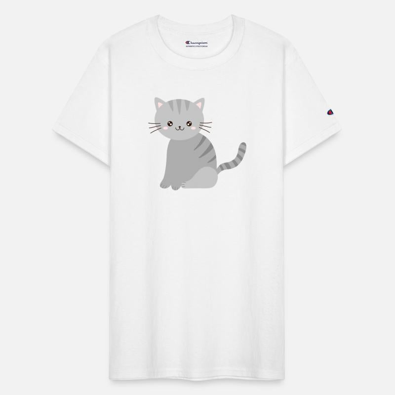 kawaii grey tabby cat