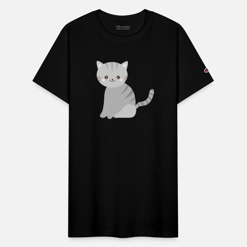 kawaii grey tabby cat