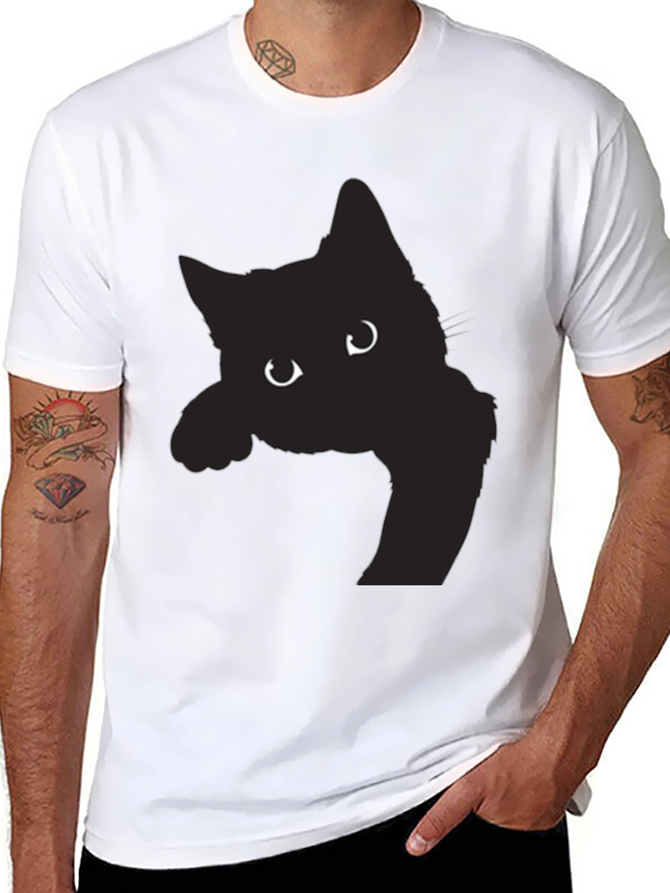 Black Cat Peek-a-Boo Graphic Tee