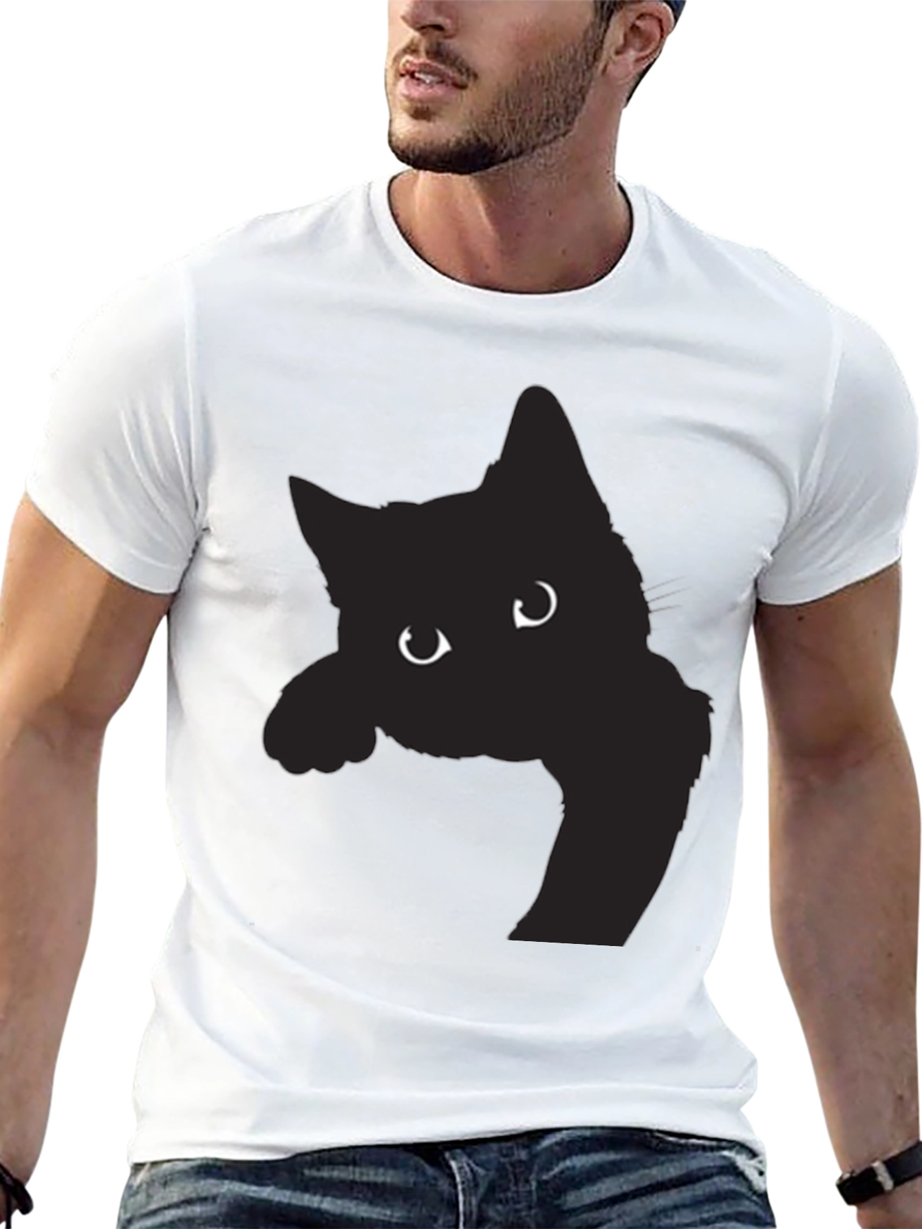 Black Cat Peek-a-Boo Graphic Tee