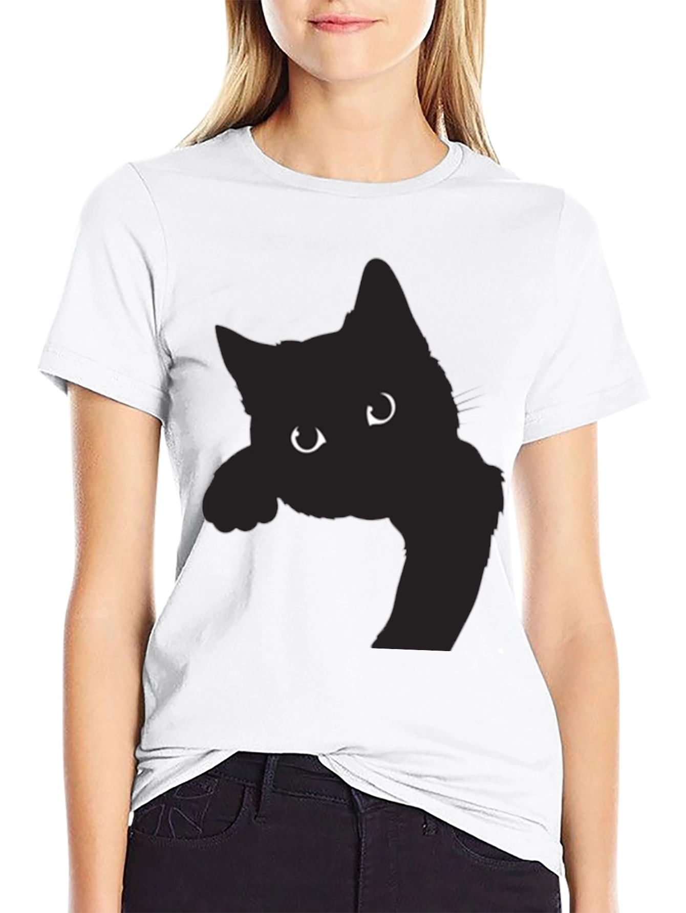 Black Cat Peek-a-Boo Graphic Tee