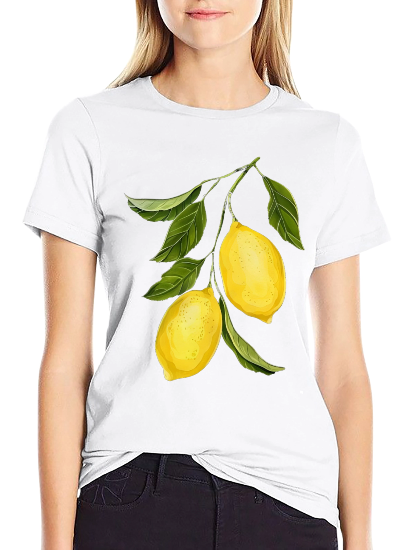 Lemon Branch Graphic Black T-Shirt
