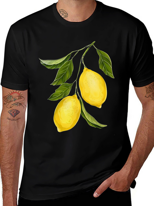 Lemon Branch Graphic Black T-Shirt