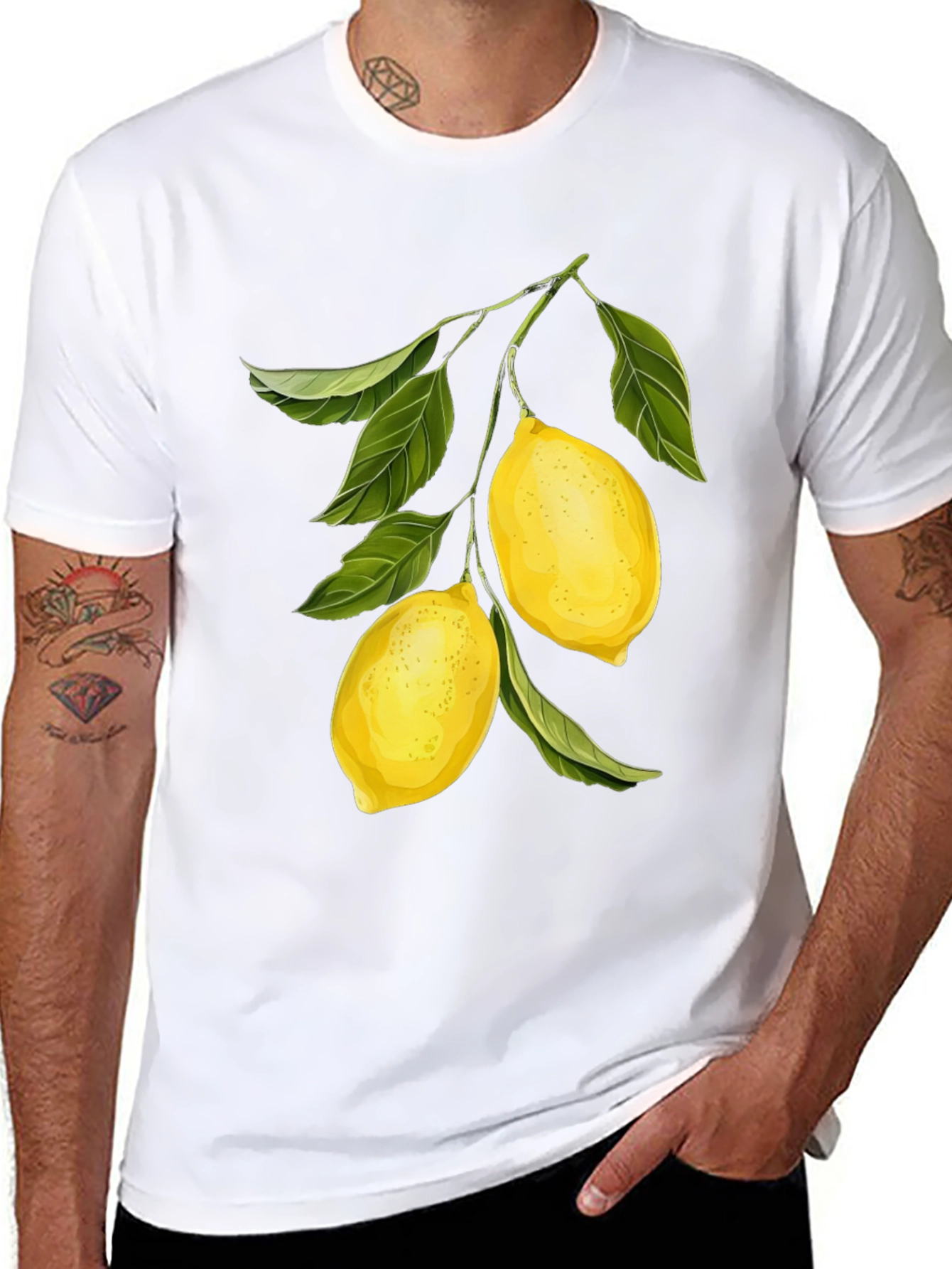 Lemon Branch Graphic Black T-Shirt