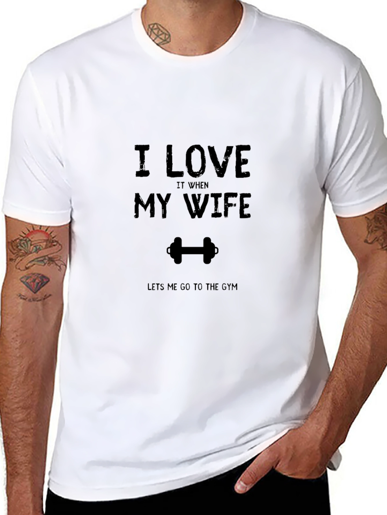 Funny Gym Lover T-Shirt - I Love My Wife