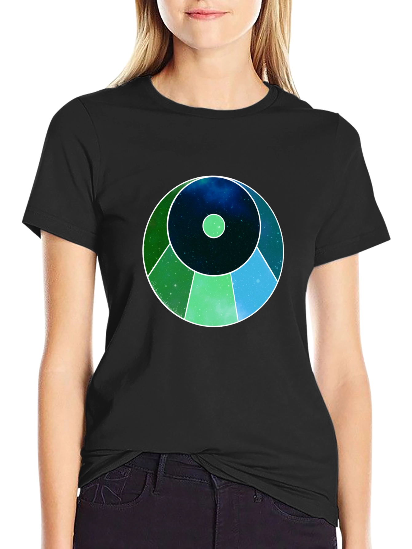 Geometric Galaxy Graphic T-Shirt