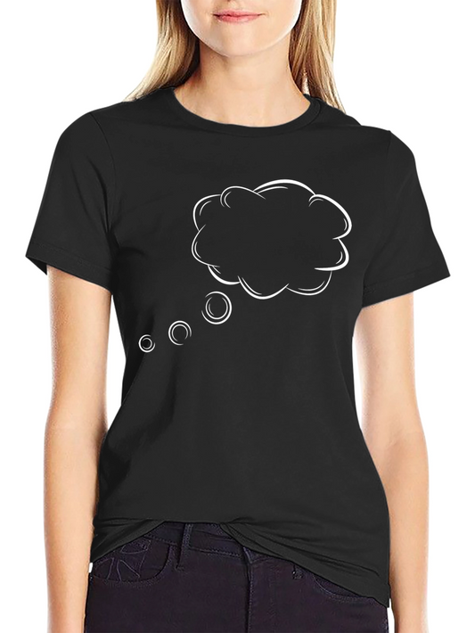 Cartoon Thought Bubble Black T-Shirt