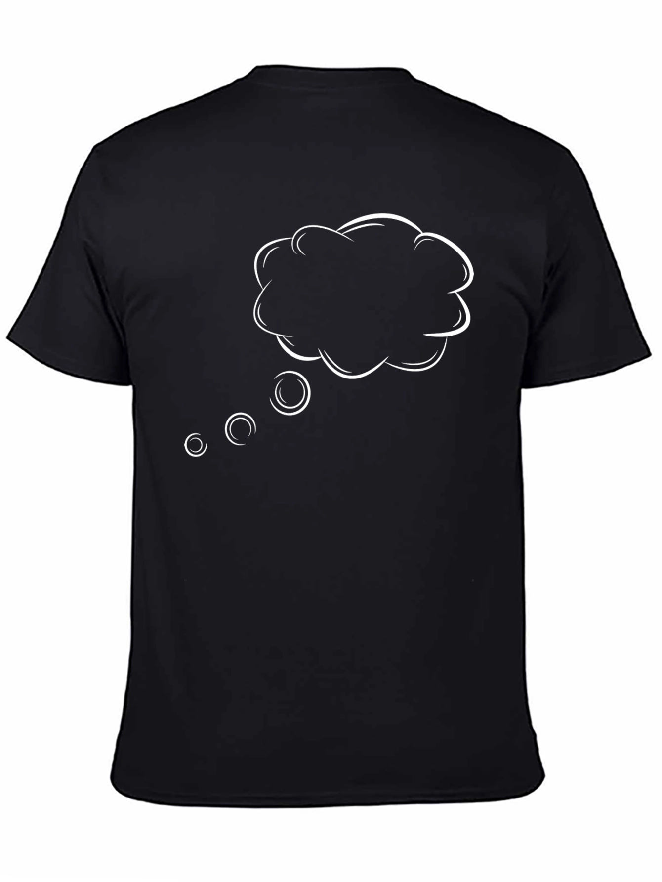 Cartoon Thought Bubble Black T-Shirt