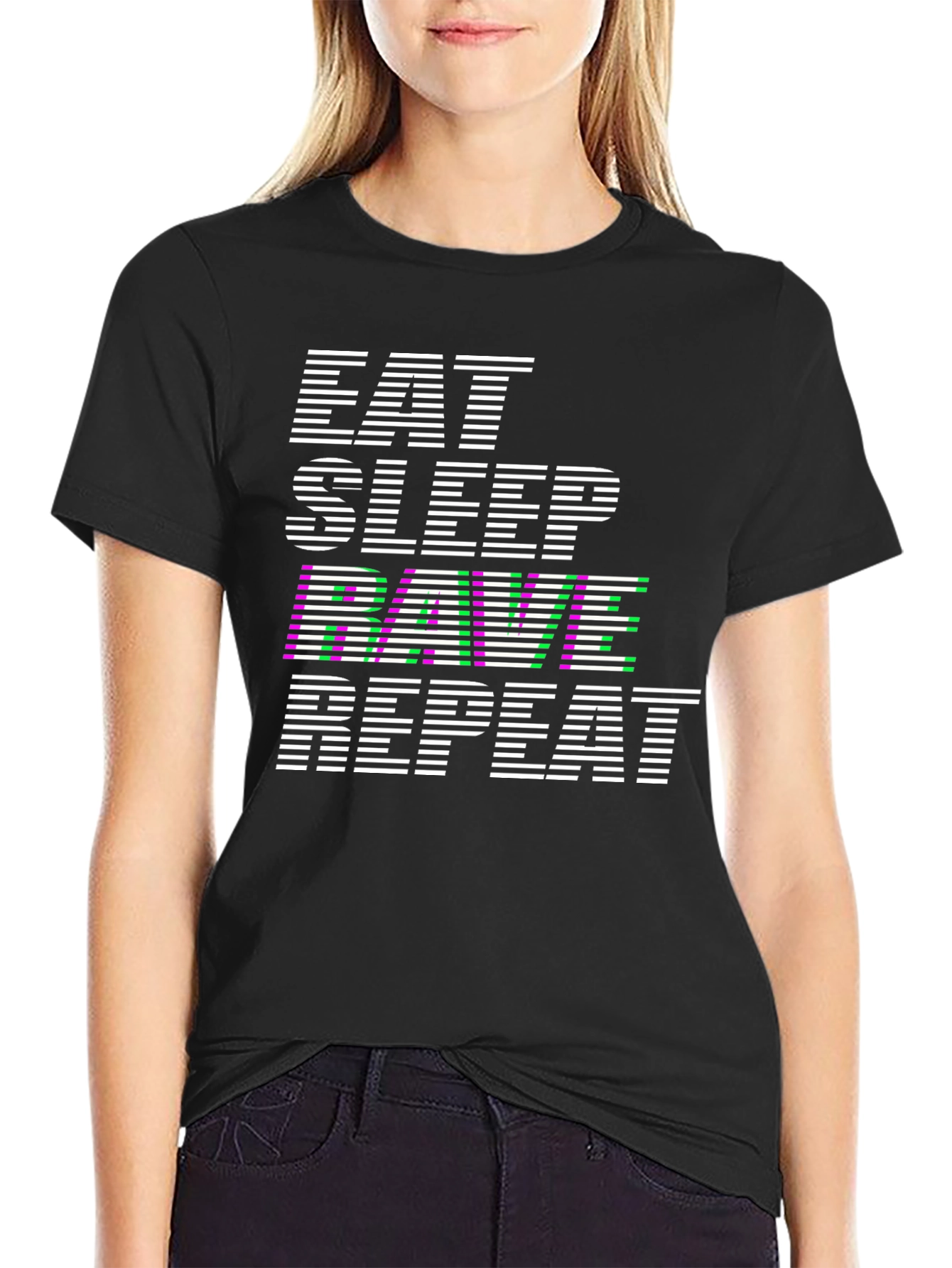Eat Sleep Rave Repeat Graphic T-Shirt