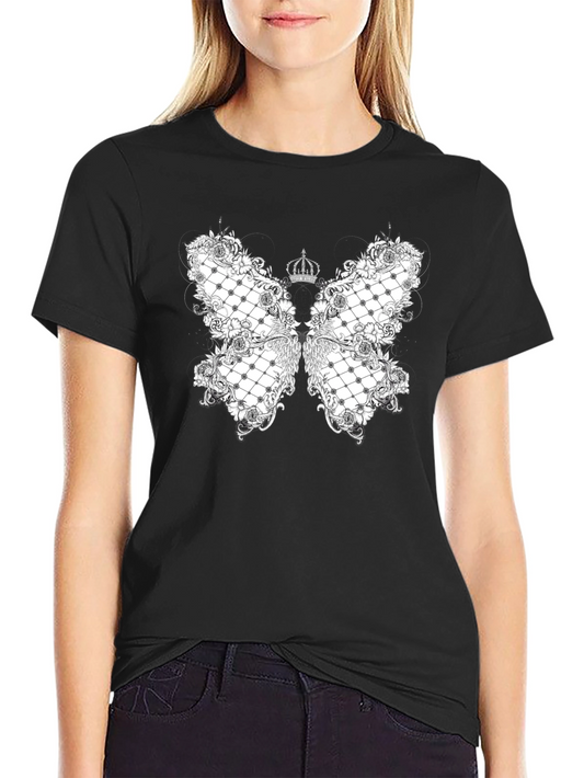 Elegant Butterfly Crown Graphic Tee