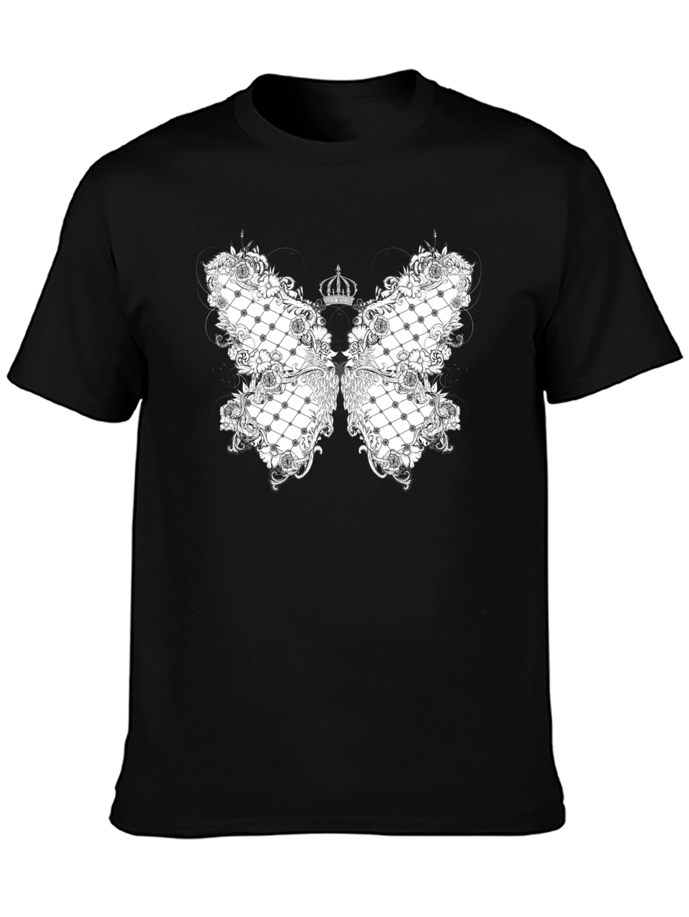 Elegant Butterfly Crown Graphic Tee