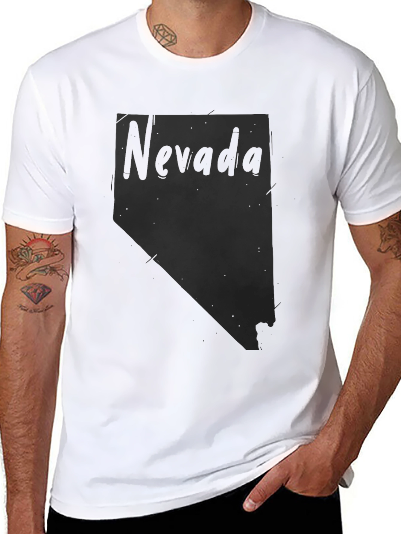 Nevada State Outline Graphic T-Shirt