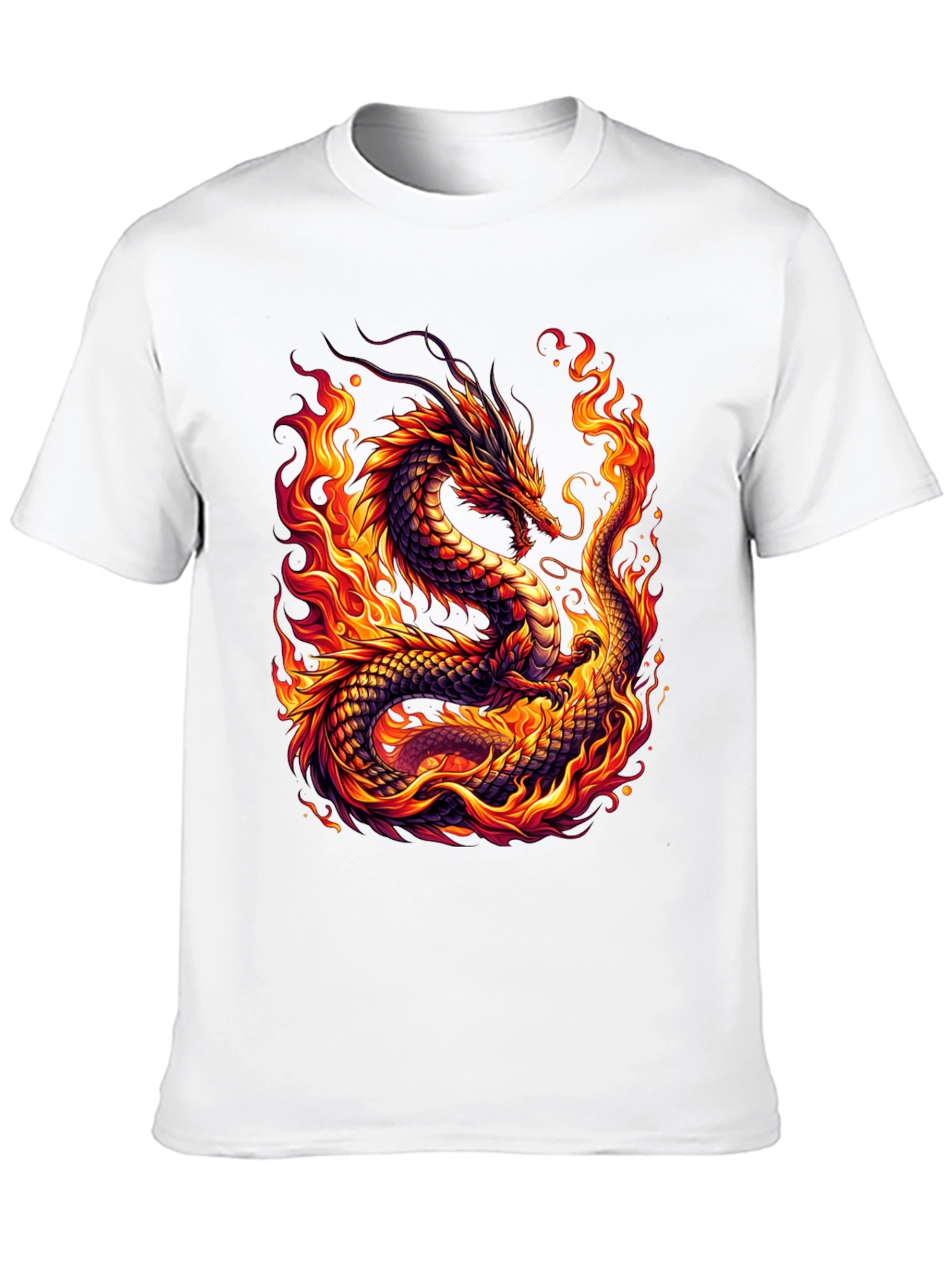 Fiery Dragon Graphic Tee - Bold Black Shirt